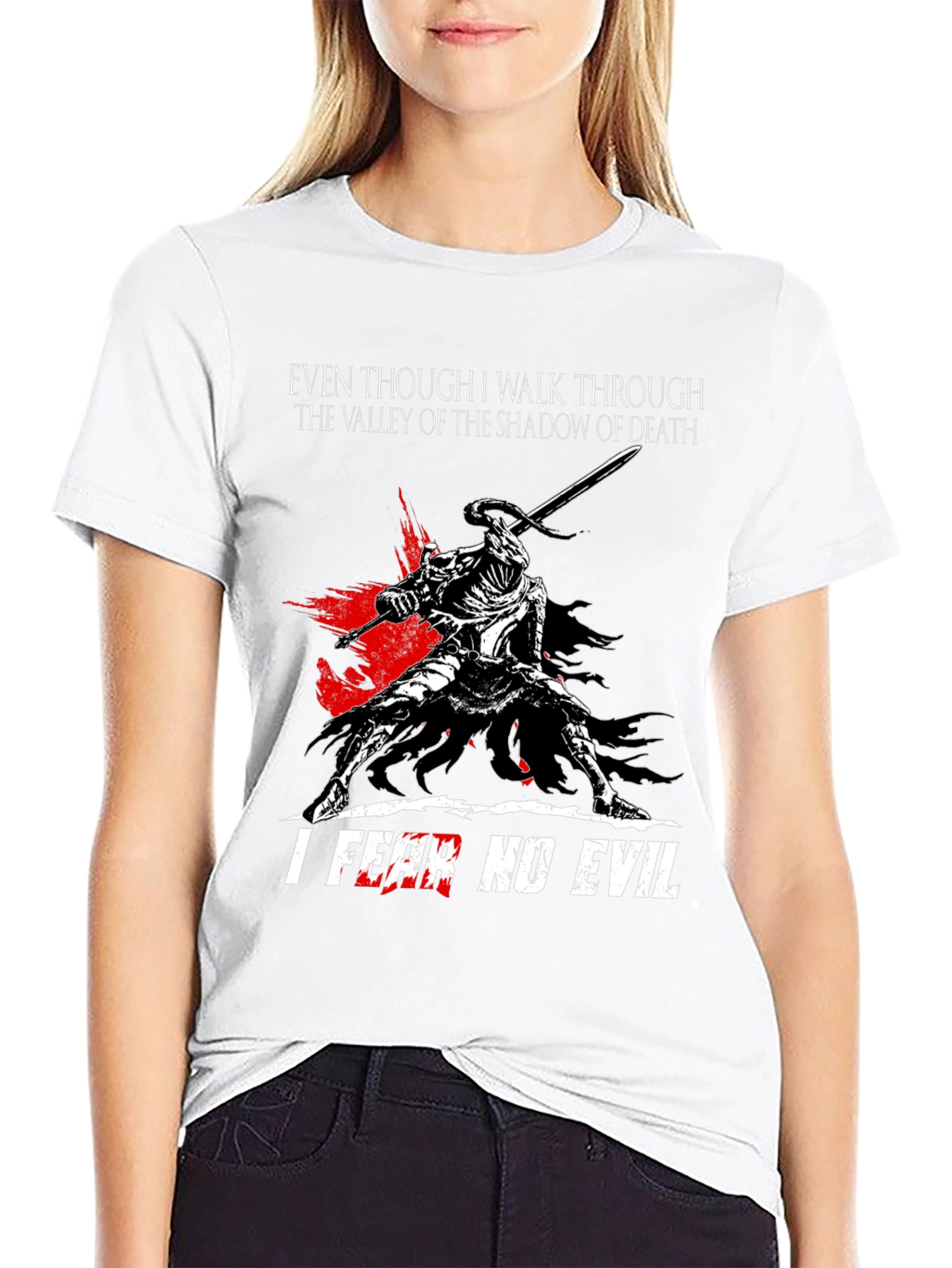 Shadow of Death T-Shirt: Fear No Evil Knight Design