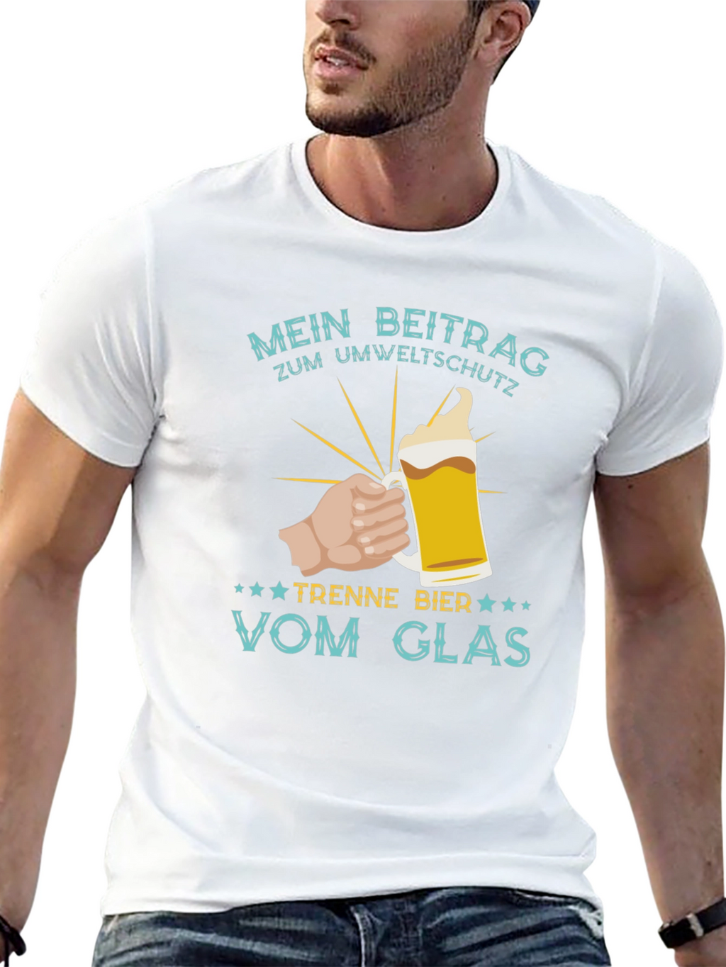 Mens Mein Beitrag Zum Umweltschutz Beer T-Shirt