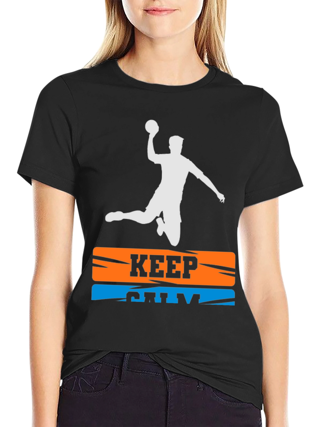 Keep Calm Handball T-Shirt - Player Silhouette Graphic Tee