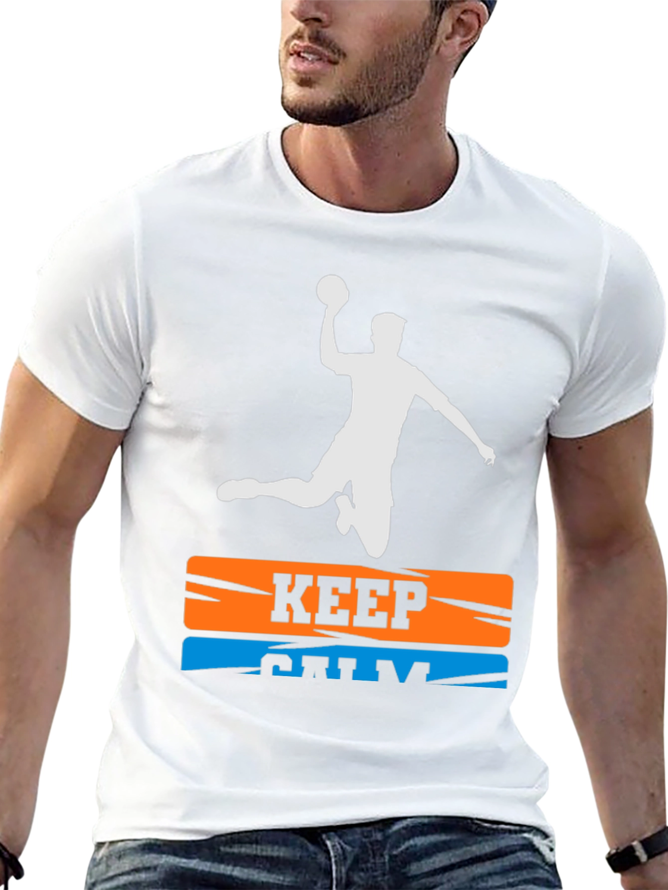 Keep Calm Handball T-Shirt - Player Silhouette Graphic Tee