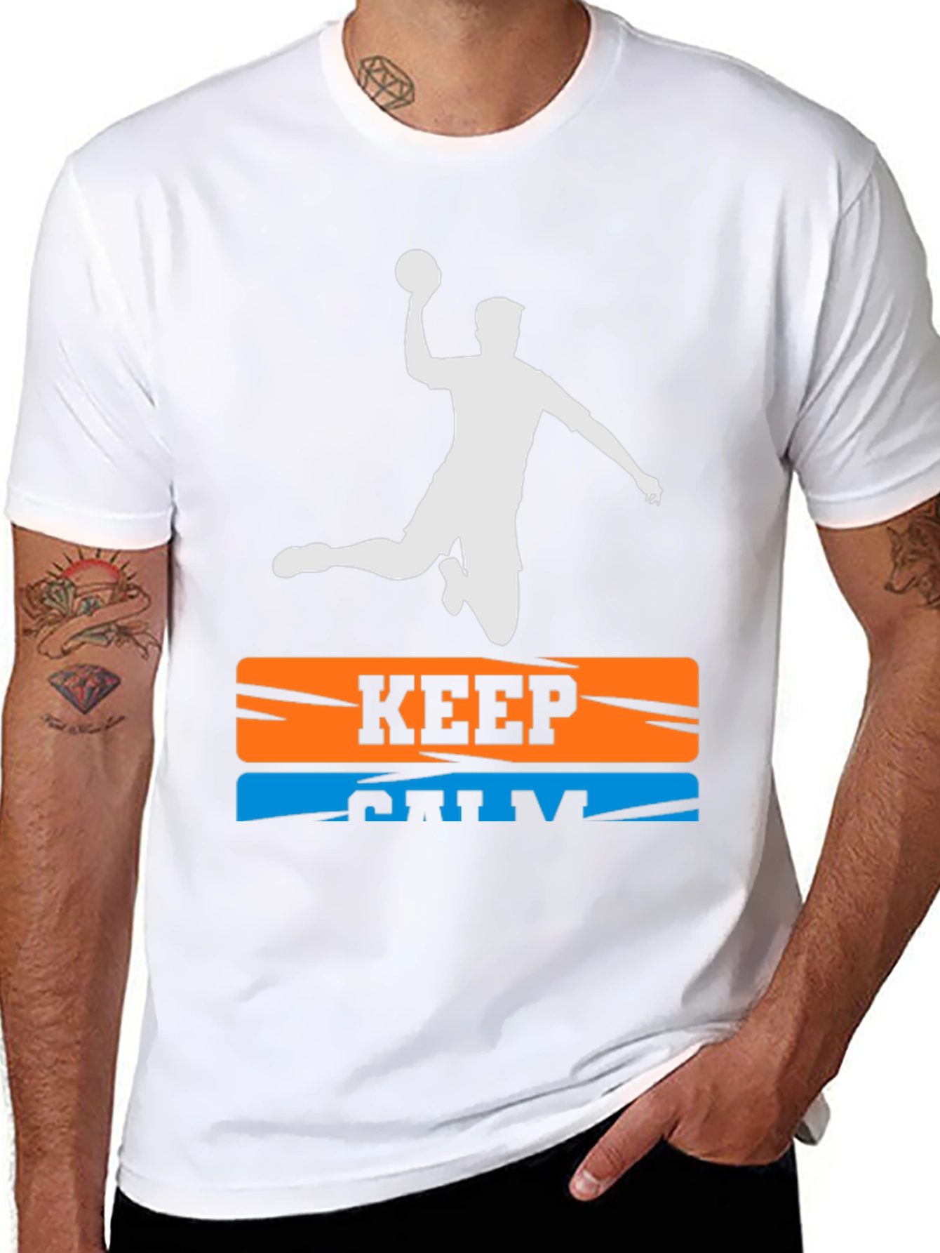 Keep Calm Handball T-Shirt - Player Silhouette Graphic Tee