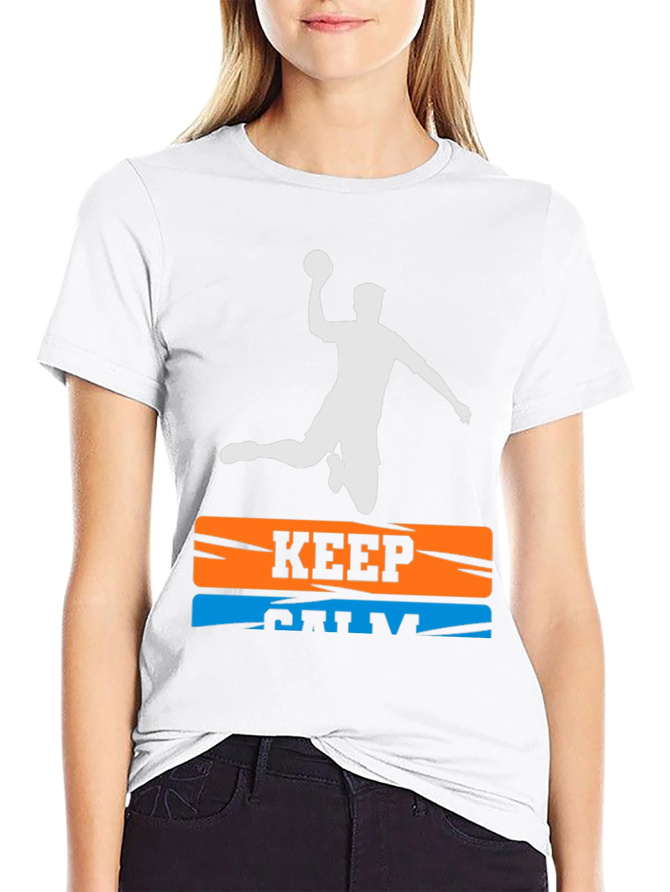 Keep Calm Handball T-Shirt - Player Silhouette Graphic Tee