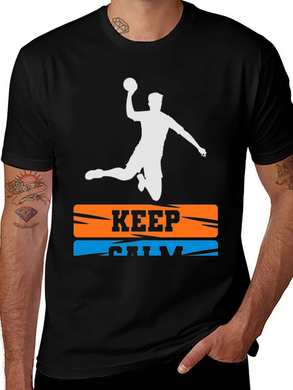 Keep Calm Handball T-Shirt - Player Silhouette Graphic Tee