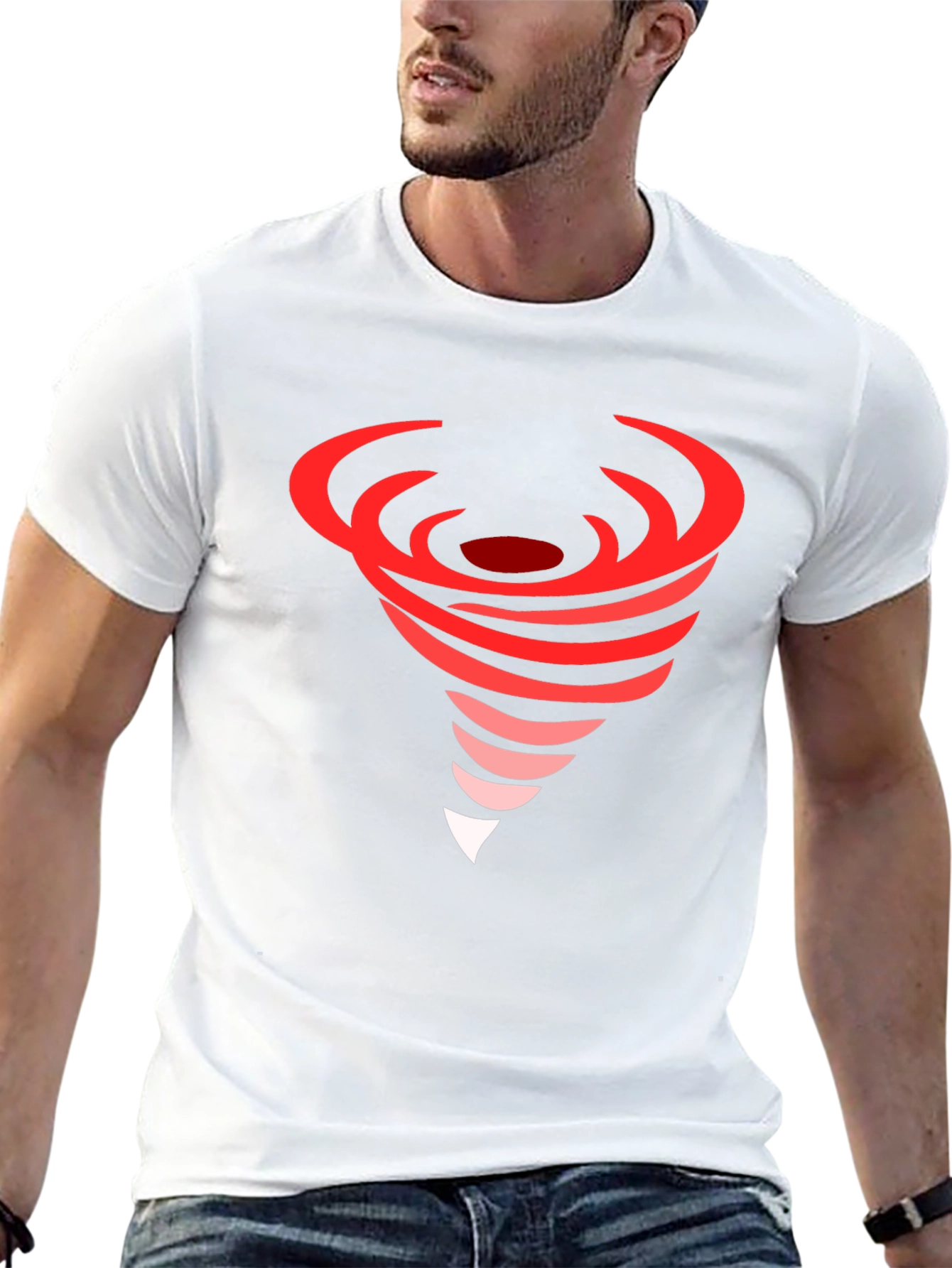 Red Tornado Graphic Black T-Shirt