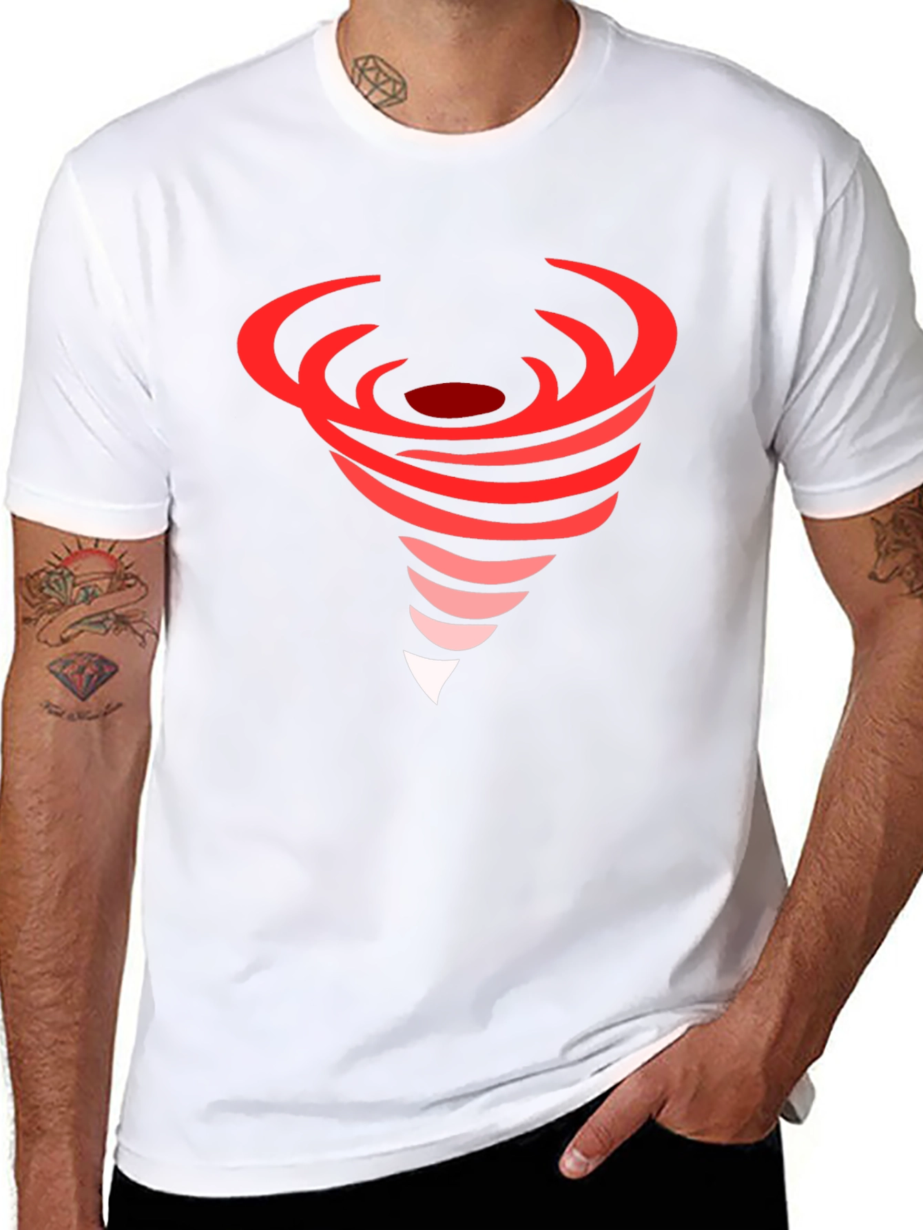 Red Tornado Graphic Black T-Shirt