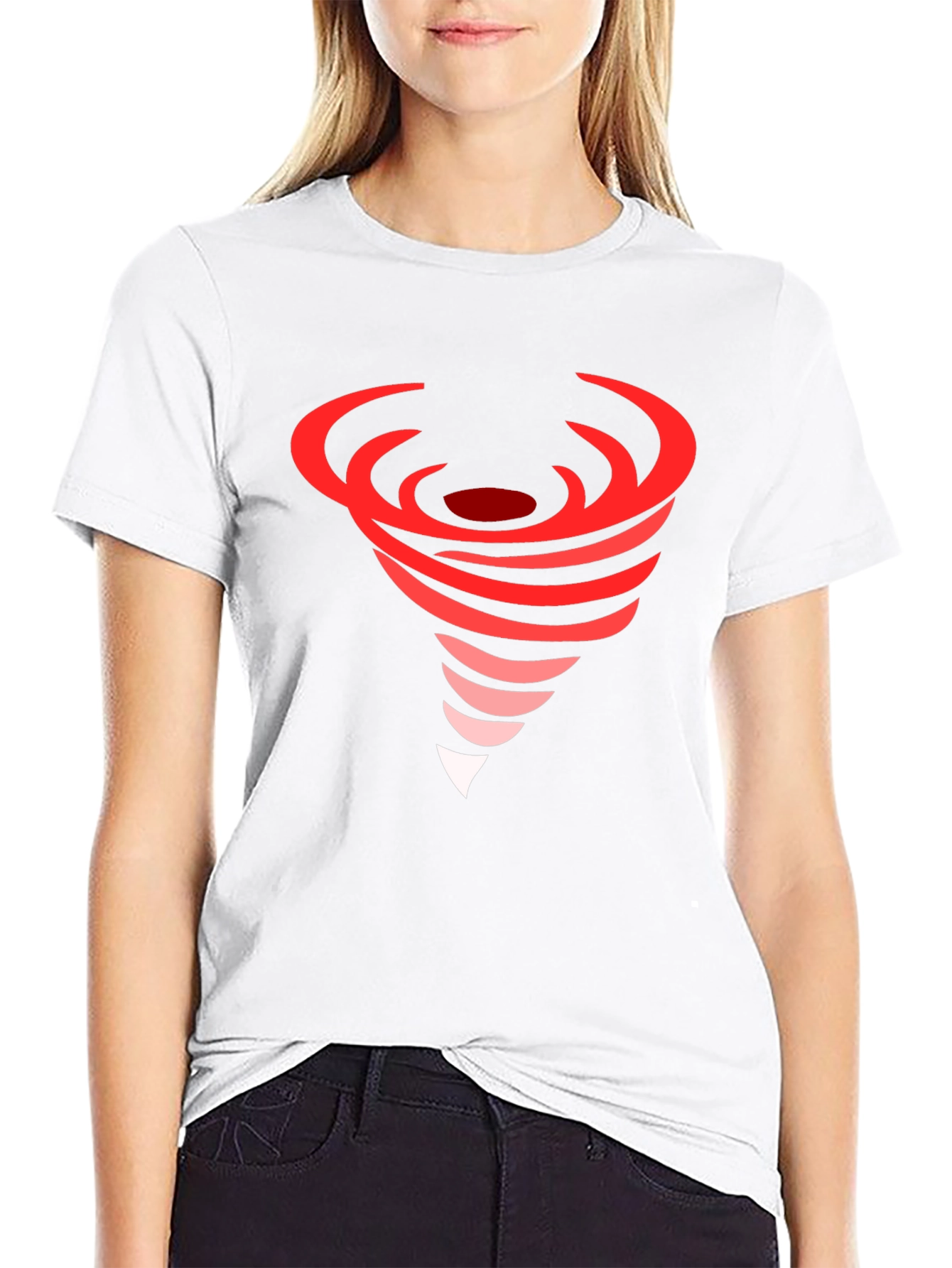 Red Tornado Graphic Black T-Shirt