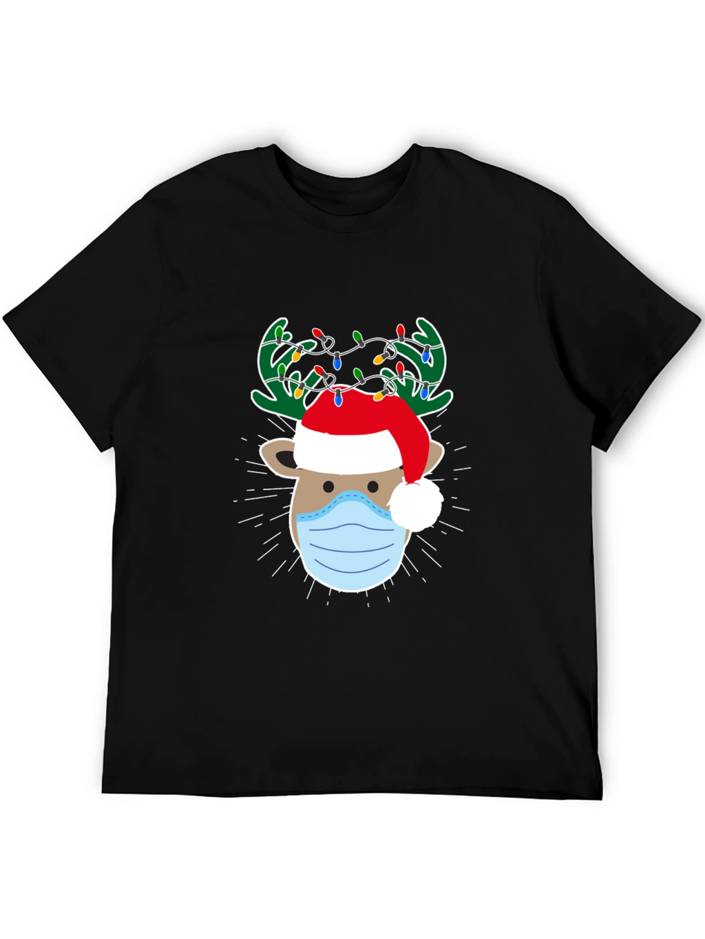 Christmas Reindeer Face Mask T-Shirt