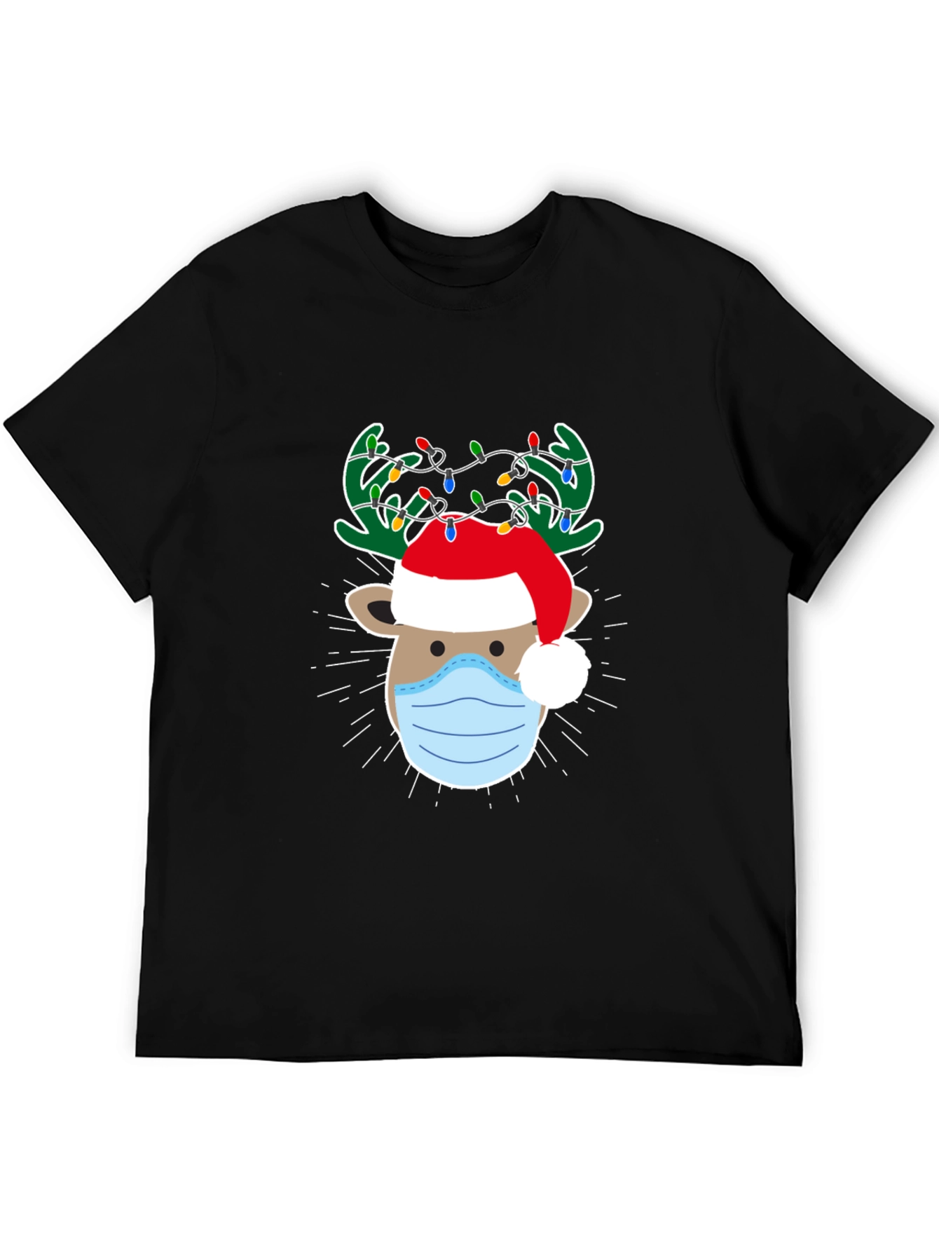 Christmas Reindeer Face Mask T-Shirt