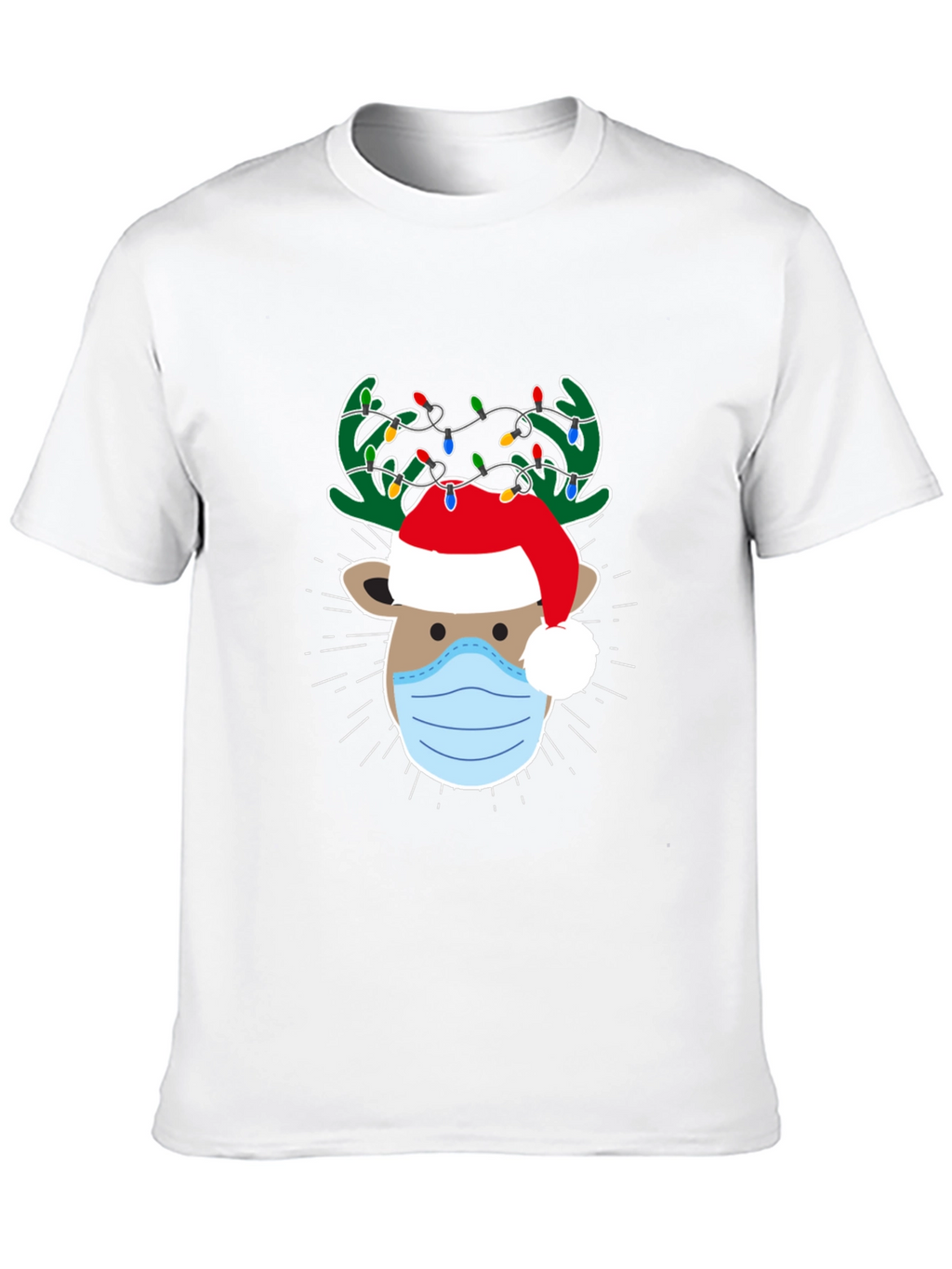 Christmas Reindeer Face Mask T-Shirt