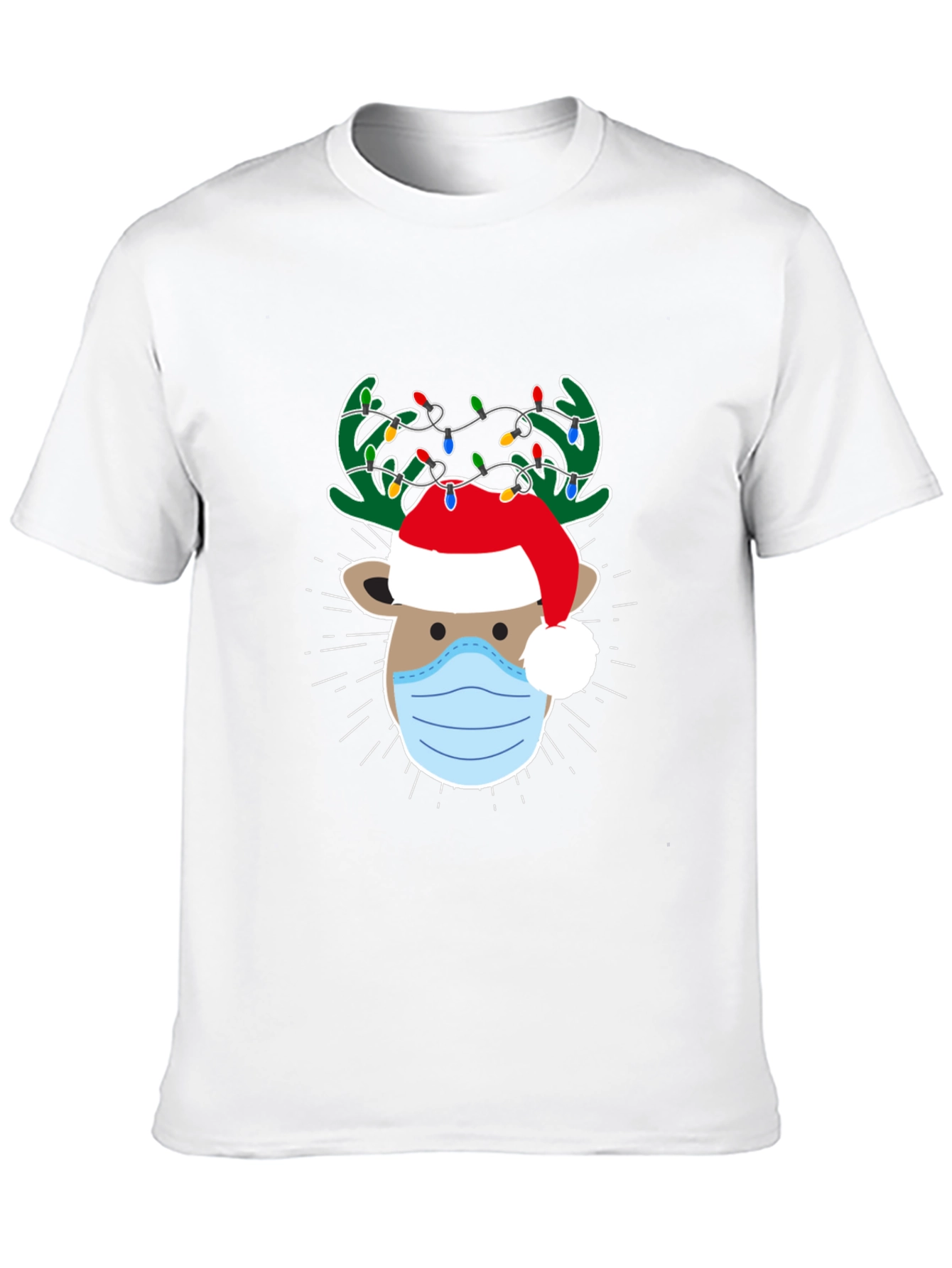 Christmas Reindeer Face Mask T-Shirt