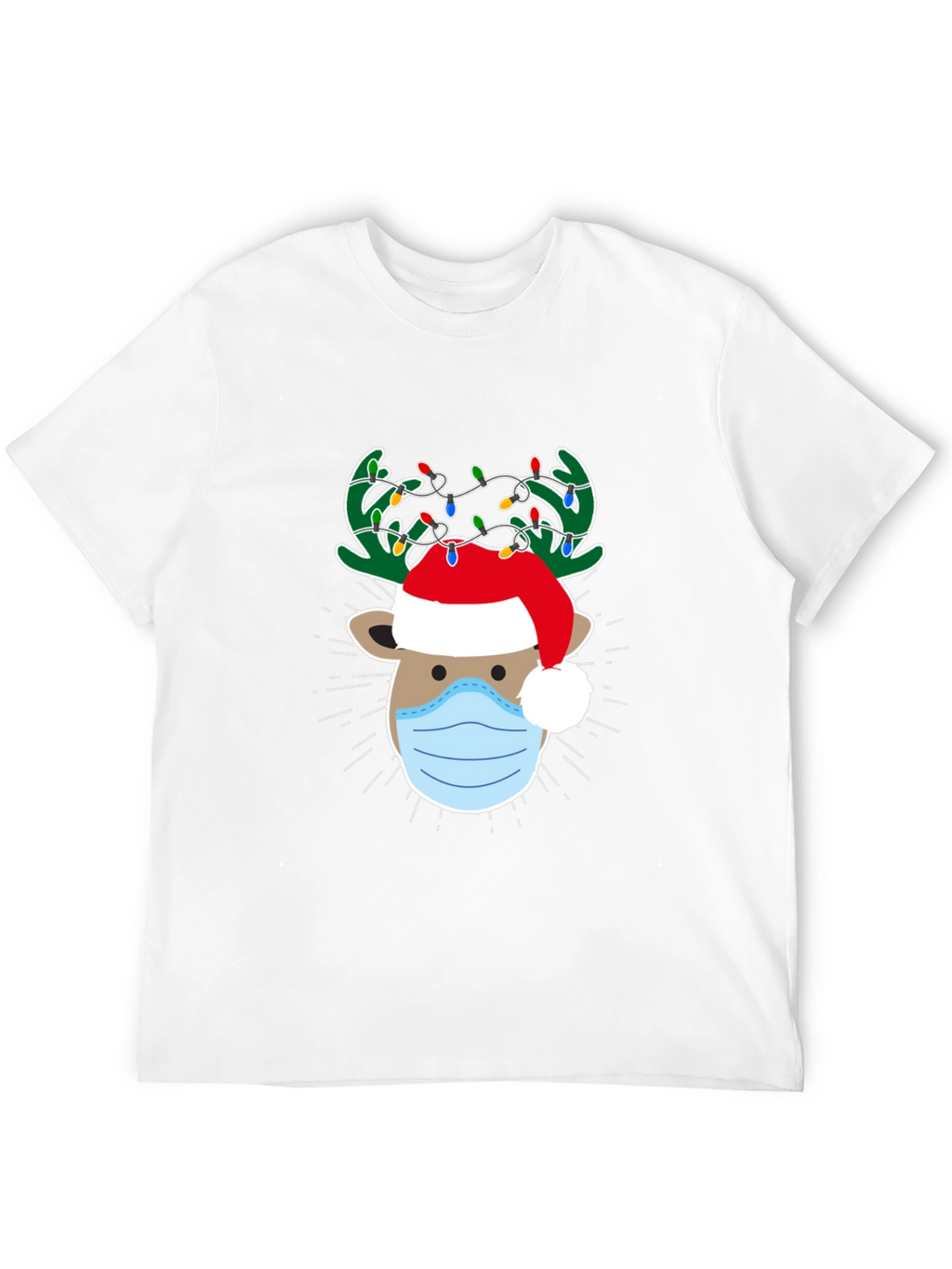 Christmas Reindeer Face Mask T-Shirt