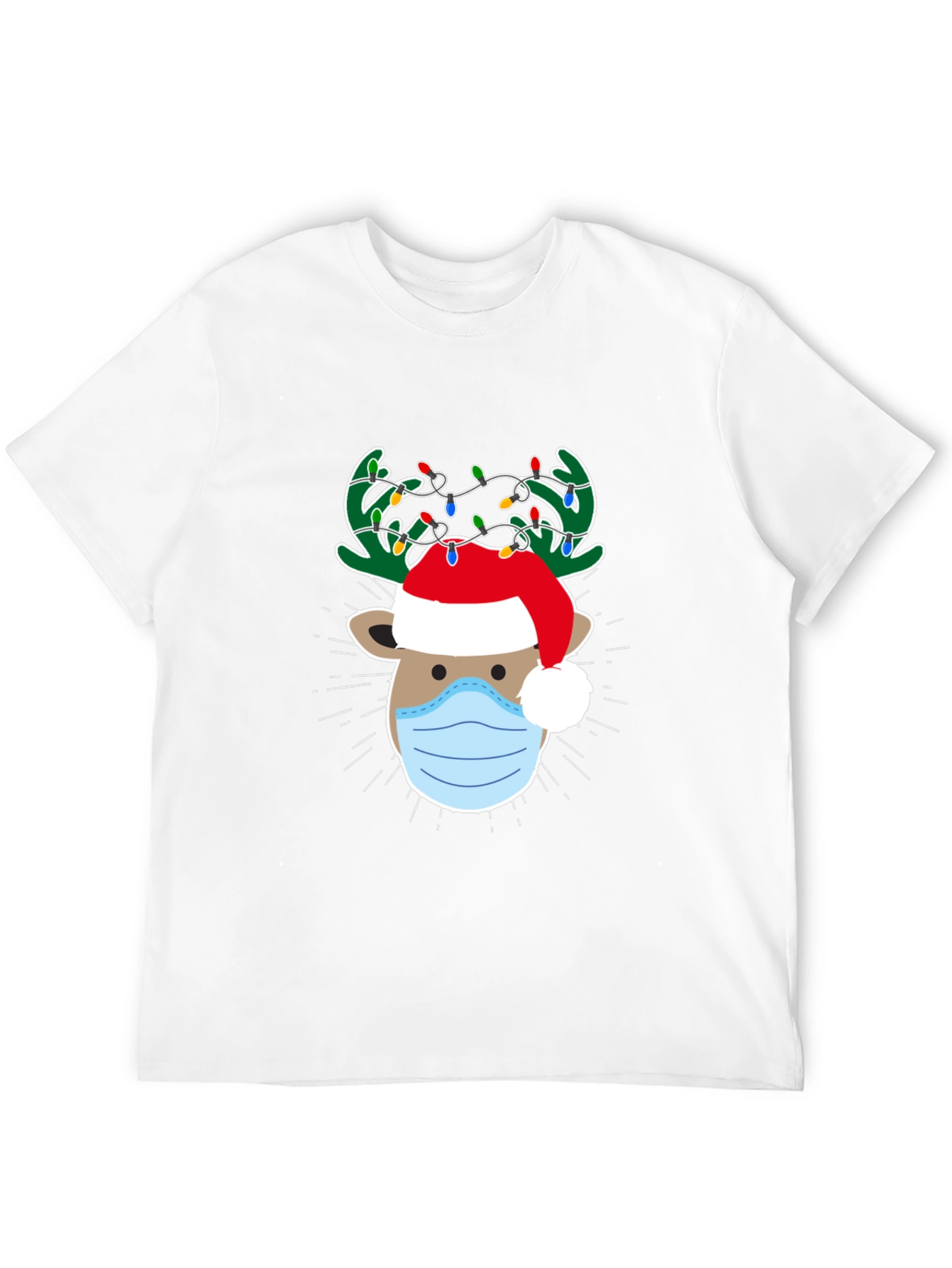 Christmas Reindeer Face Mask T-Shirt
