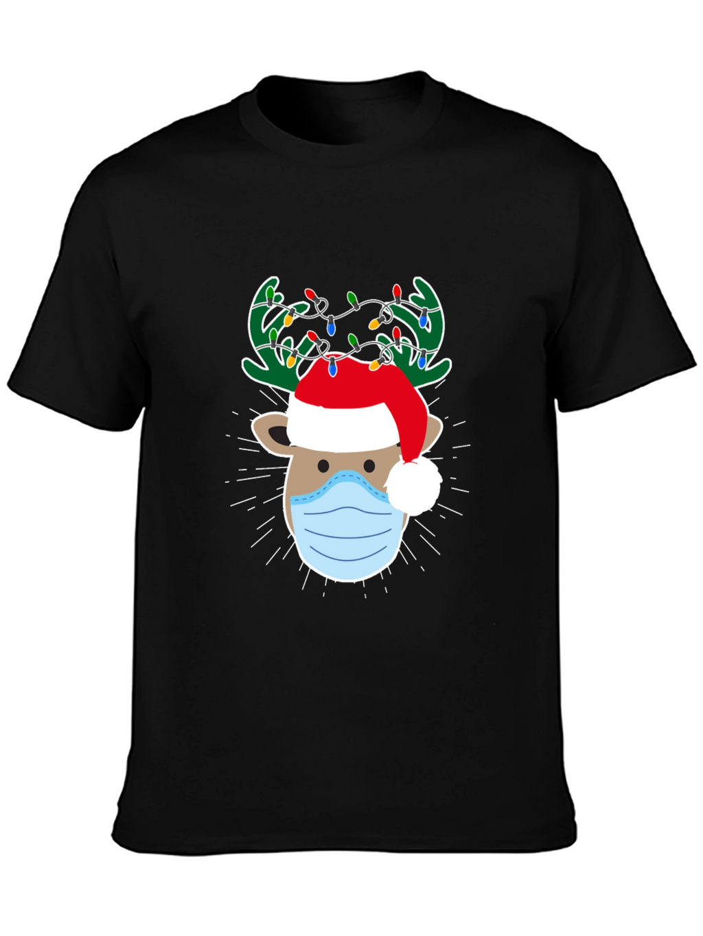 Christmas Reindeer Face Mask T-Shirt