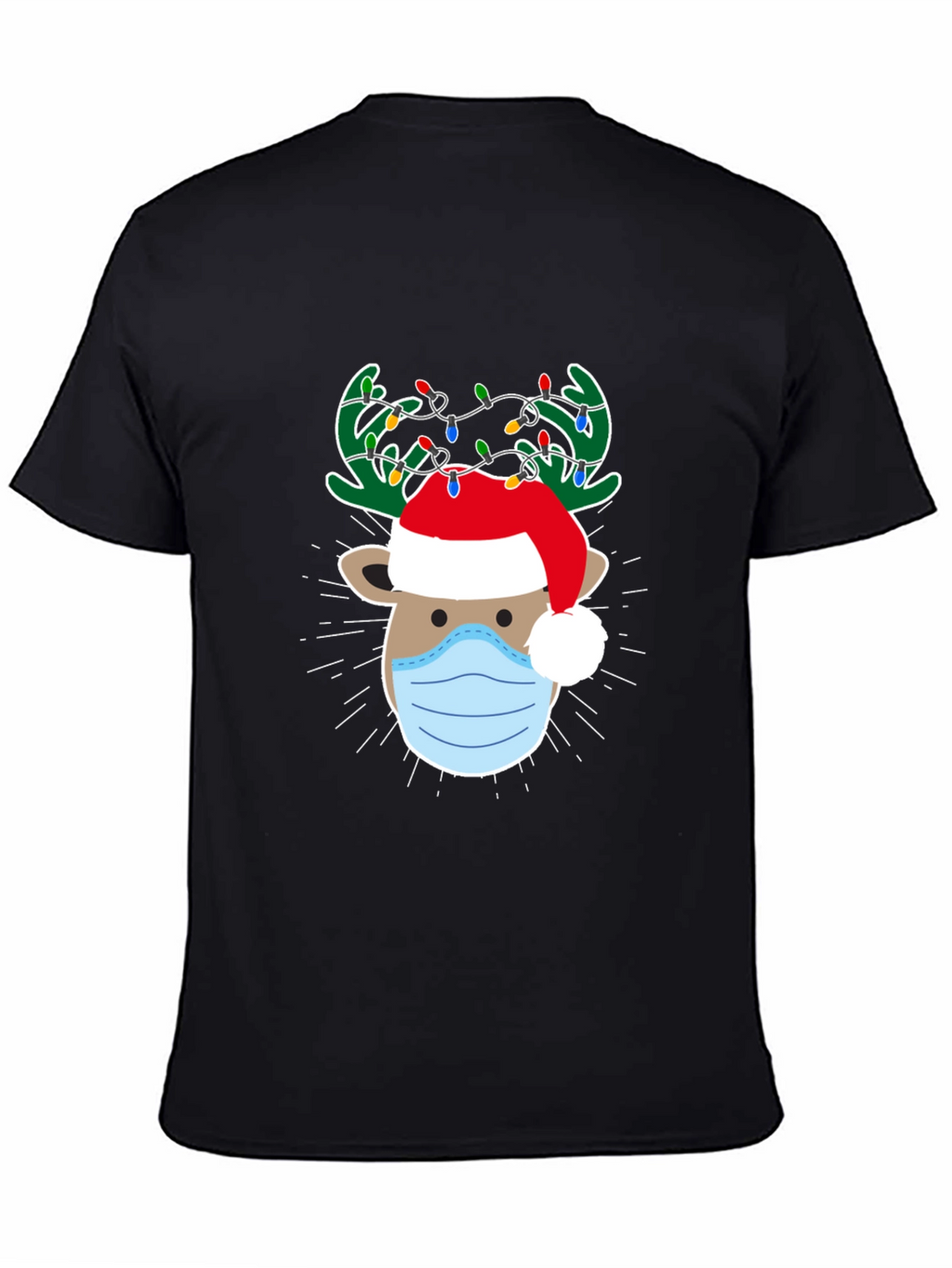 Christmas Reindeer Face Mask T-Shirt
