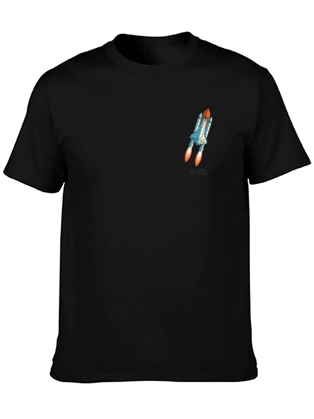 Space Shuttle Graphic Black T-Shirt