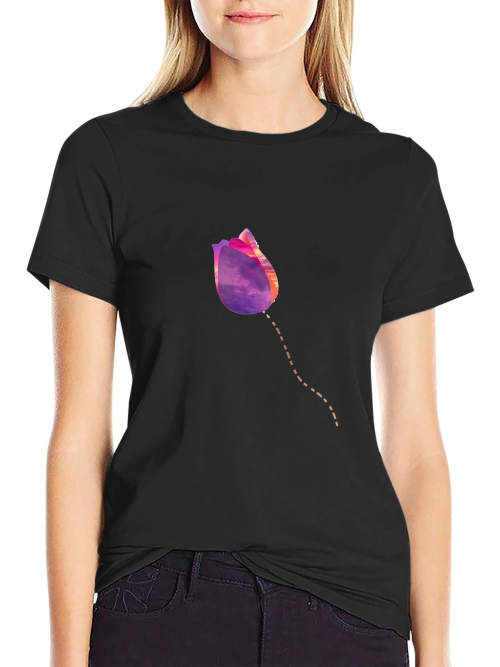 Tulip Sunset Graphic T-Shirt - Modern Casual Tee