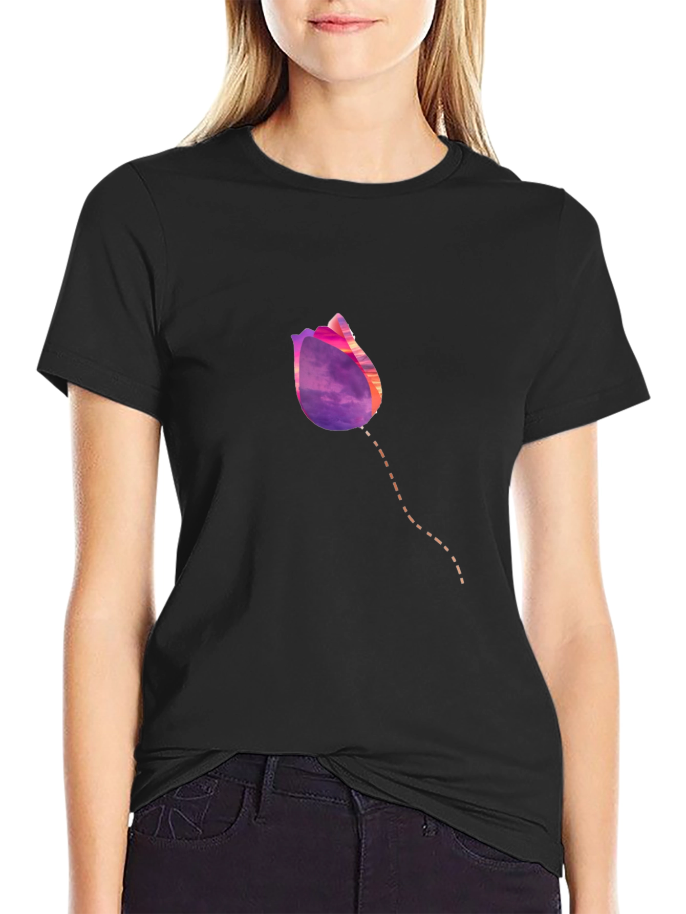 Tulip Sunset Graphic T-Shirt - Modern Casual Tee
