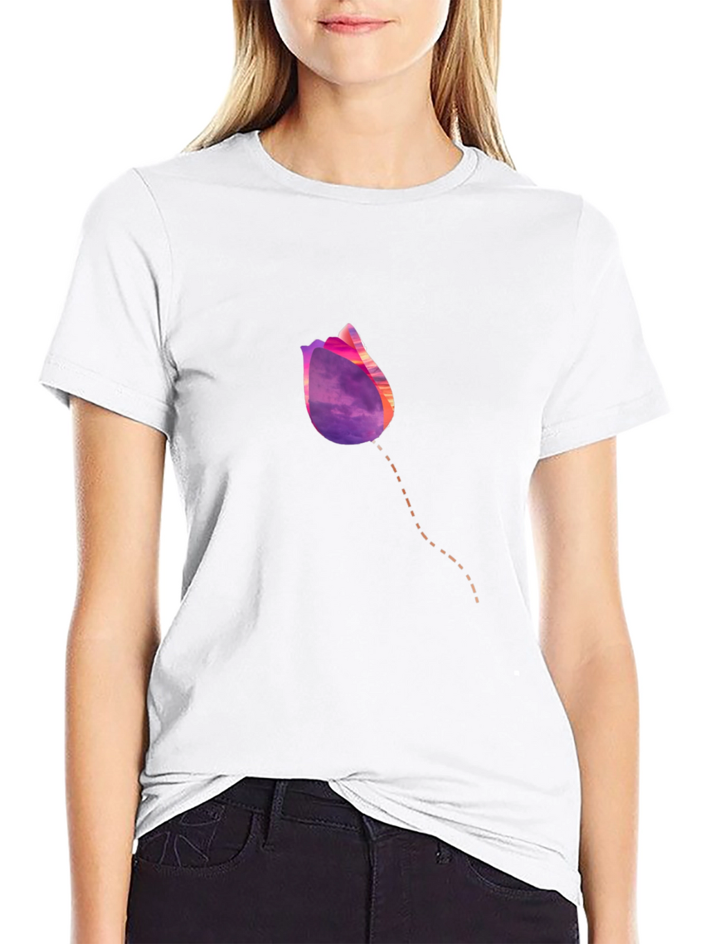 Tulip Sunset Graphic T-Shirt - Modern Casual Tee
