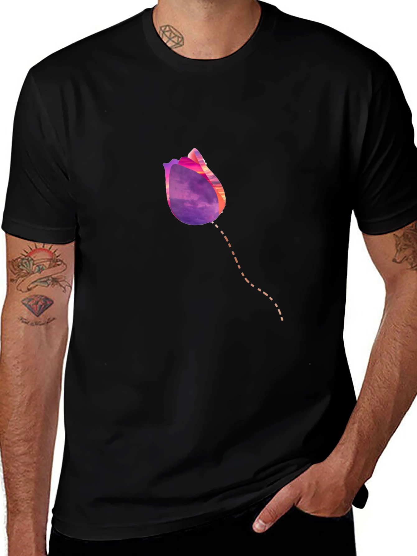 Tulip Sunset Graphic T-Shirt - Modern Casual Tee