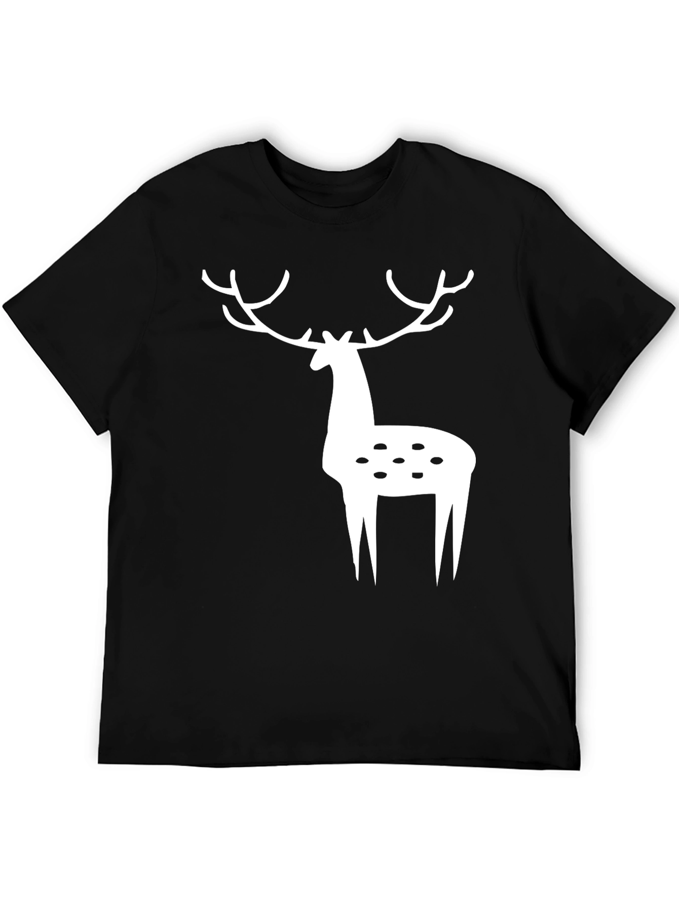 Deer Graphic Tee - Black Casual Shirt