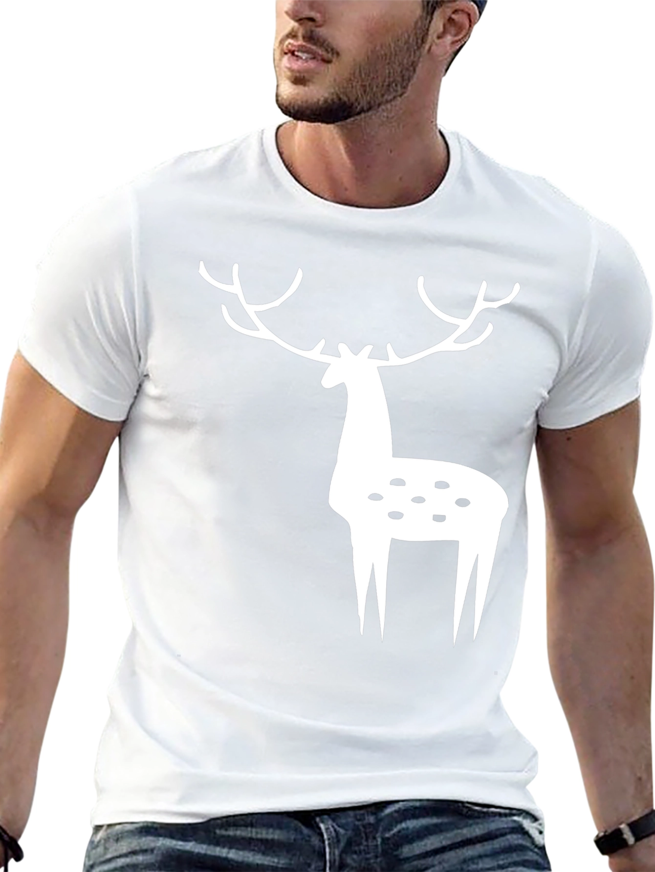 Deer Graphic Tee - Black Casual Shirt