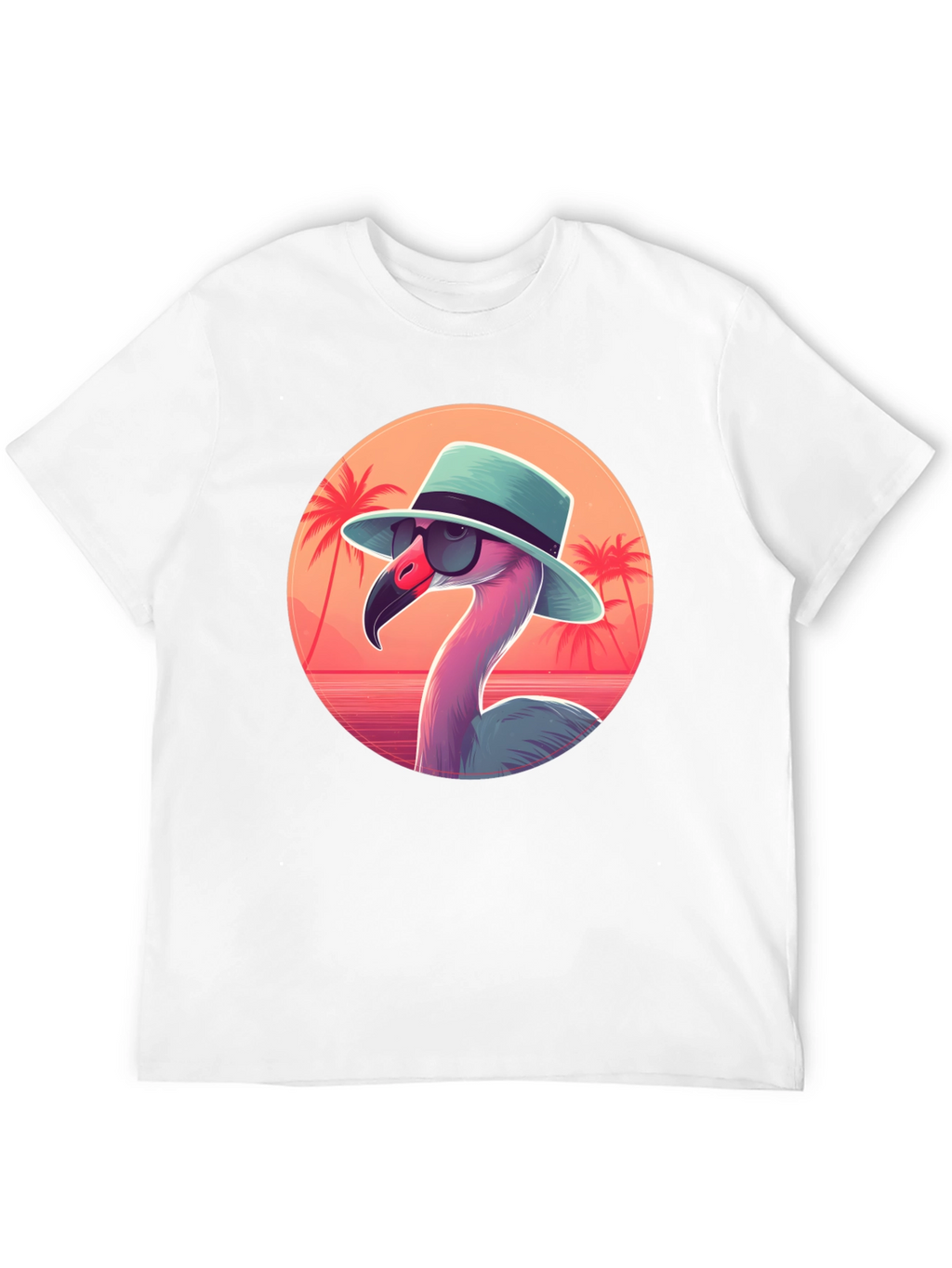 Cool Flamingo Graphic Tee - Black Cotton T-Shirt