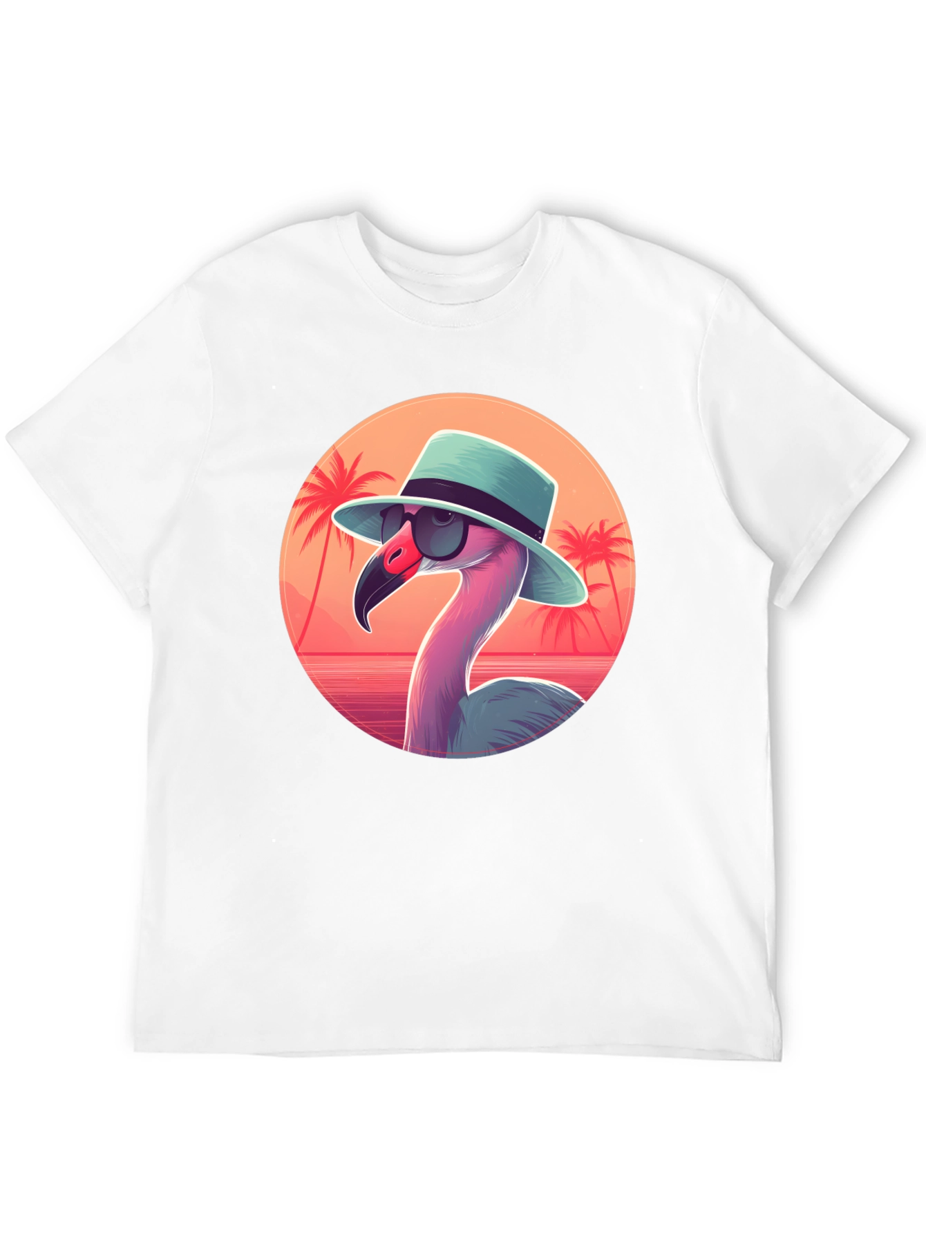 Cool Flamingo Graphic Tee - Black Cotton T-Shirt