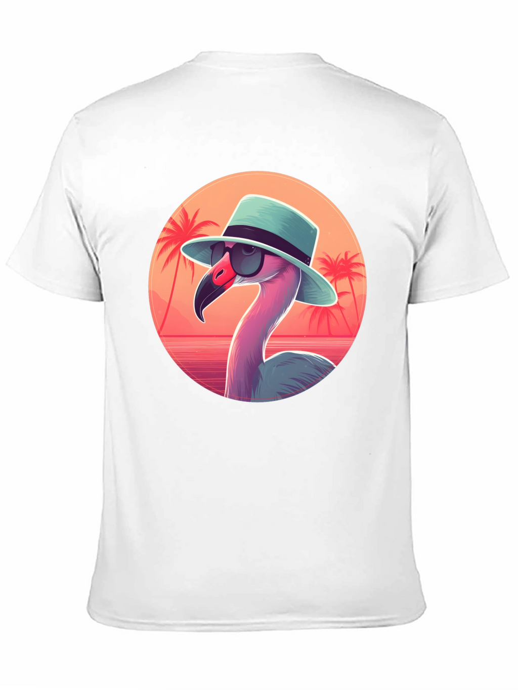 Cool Flamingo Graphic Tee - Black Cotton T-Shirt