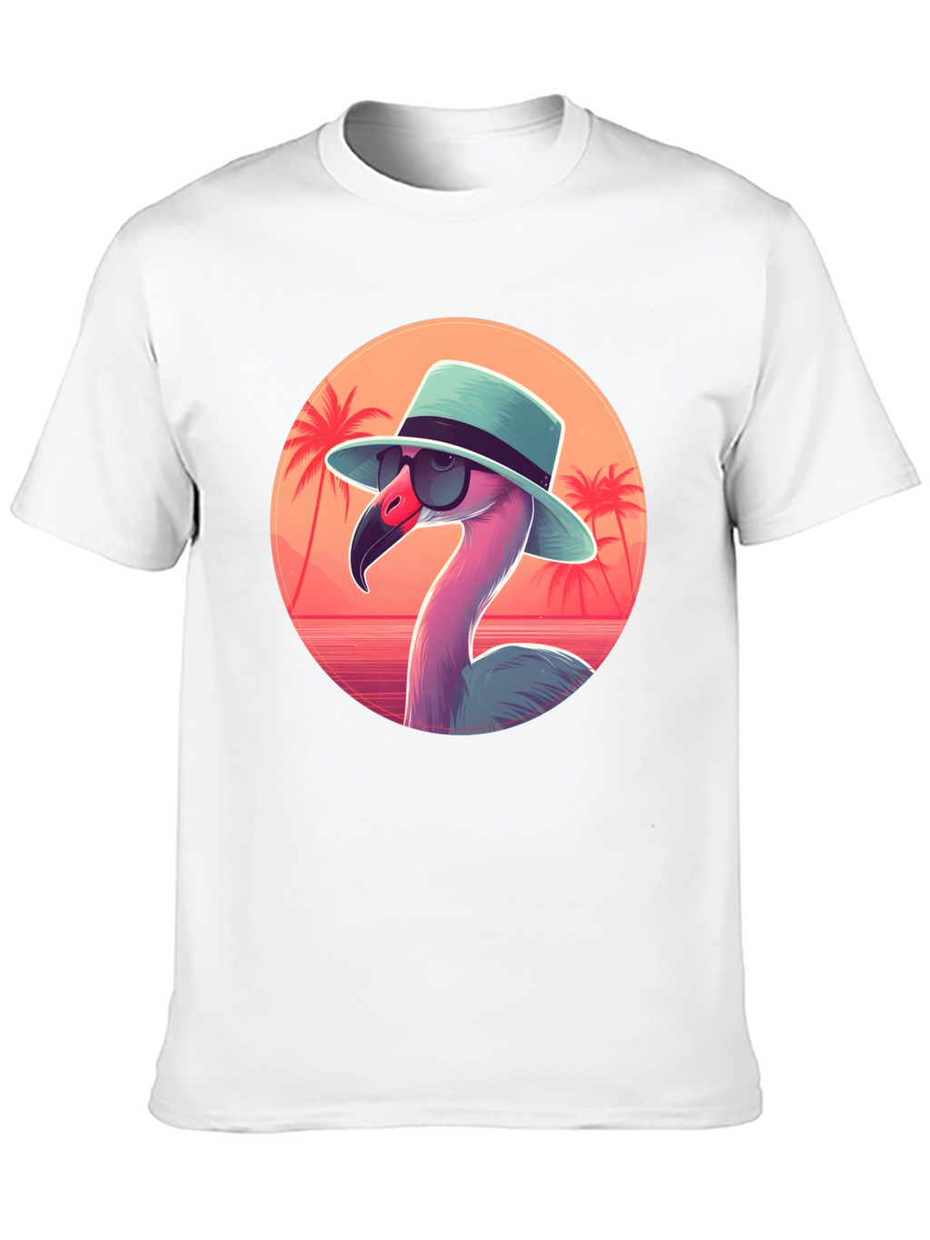 Cool Flamingo Graphic Tee - Black Cotton T-Shirt