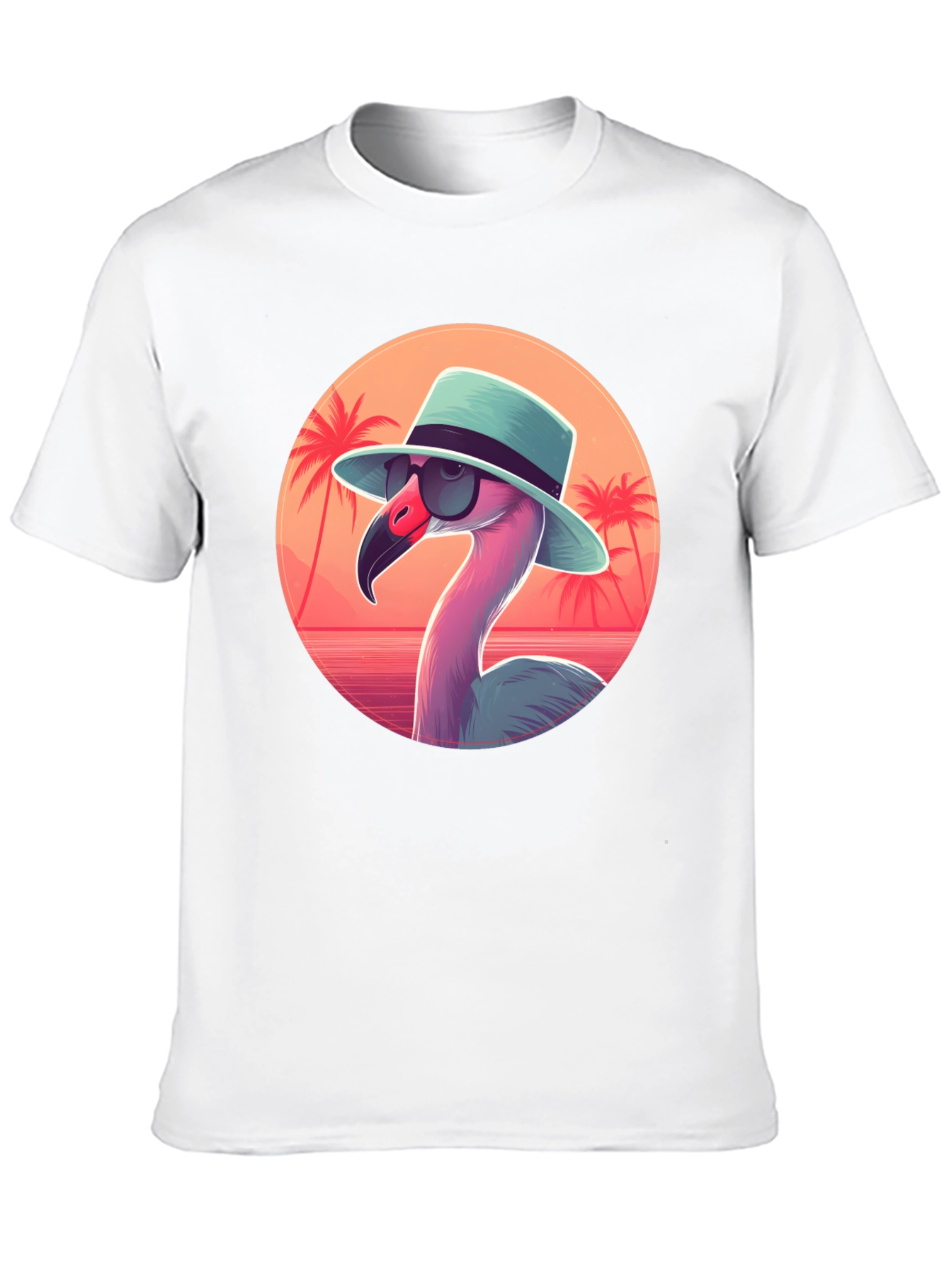 Cool Flamingo Graphic Tee - Black Cotton T-Shirt