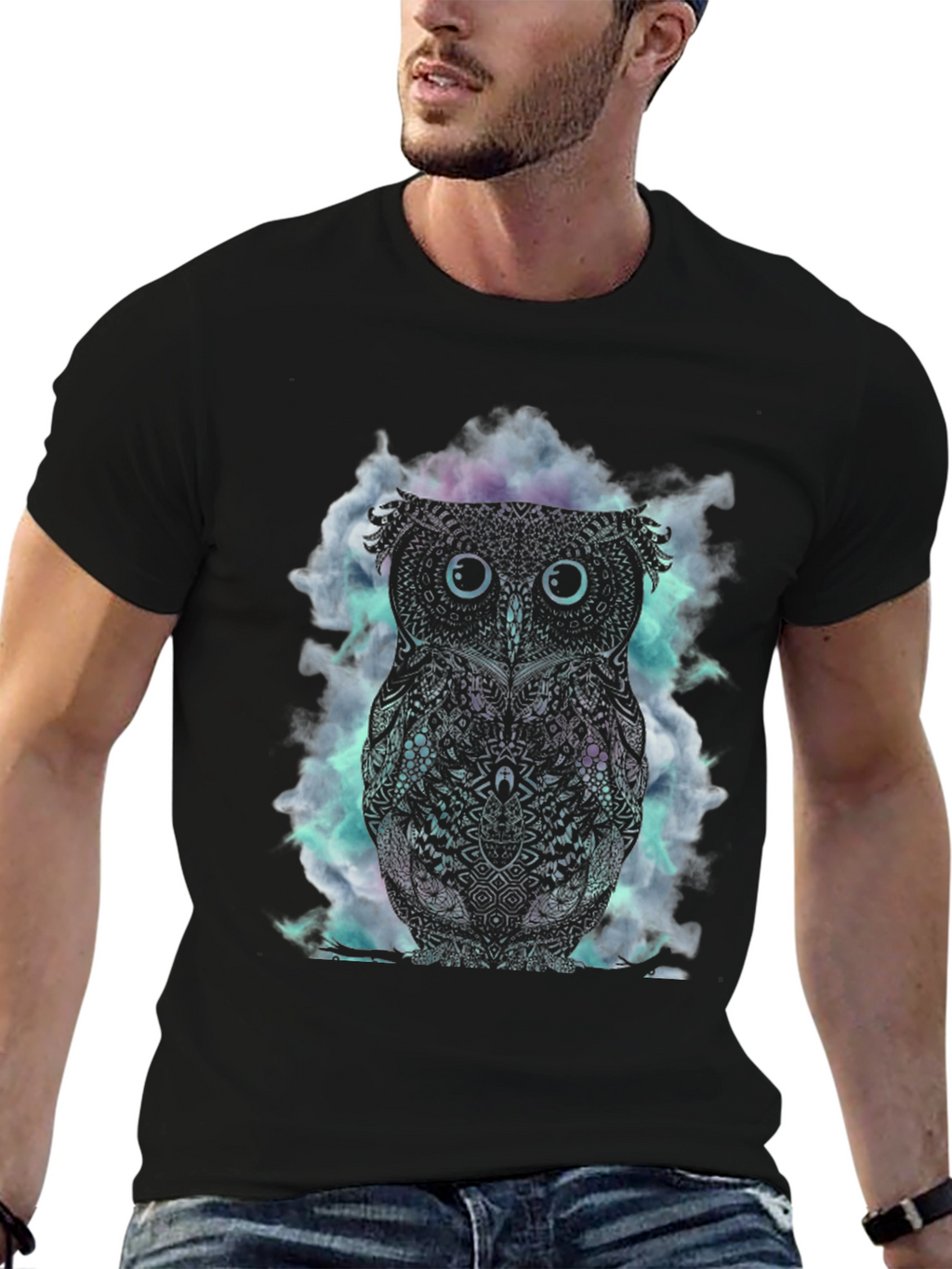 Owl Graphic Black T-Shirt