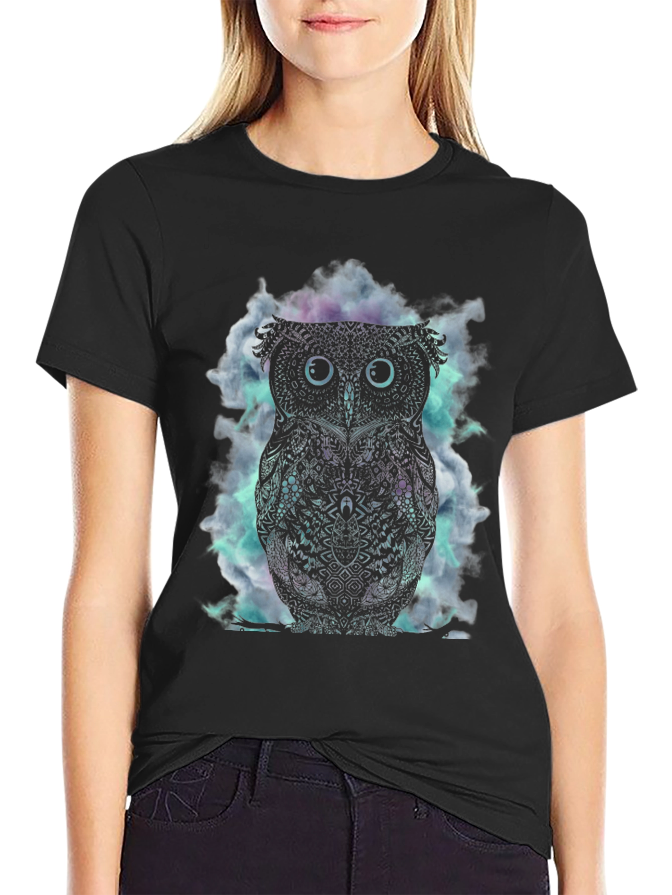 Owl Graphic Black T-Shirt