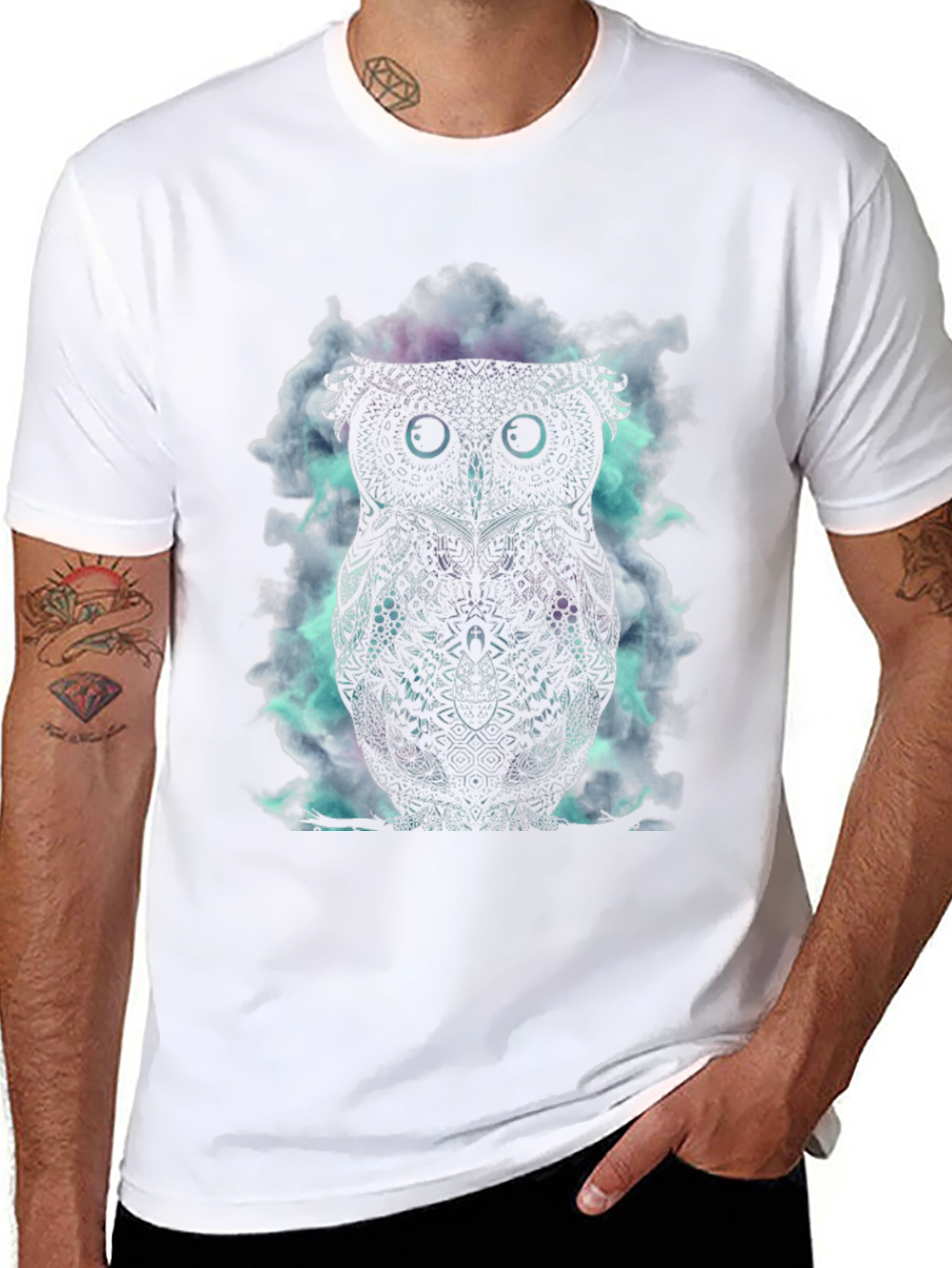 Owl Graphic Black T-Shirt
