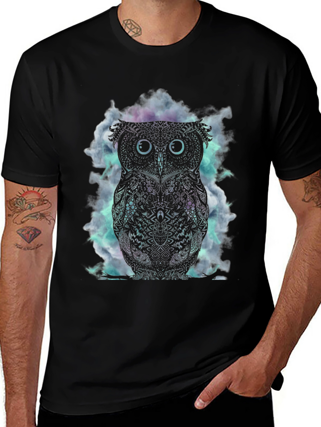 Owl Graphic Black T-Shirt