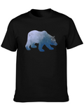 Bear Silhouette Graphic Print T-Shirt
