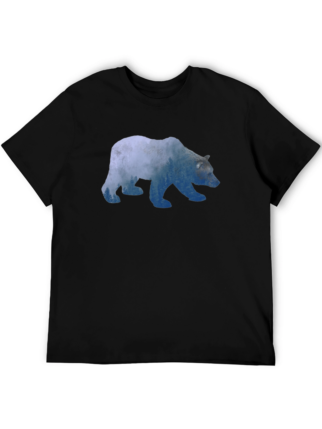 Bear Silhouette Graphic Print T-Shirt
