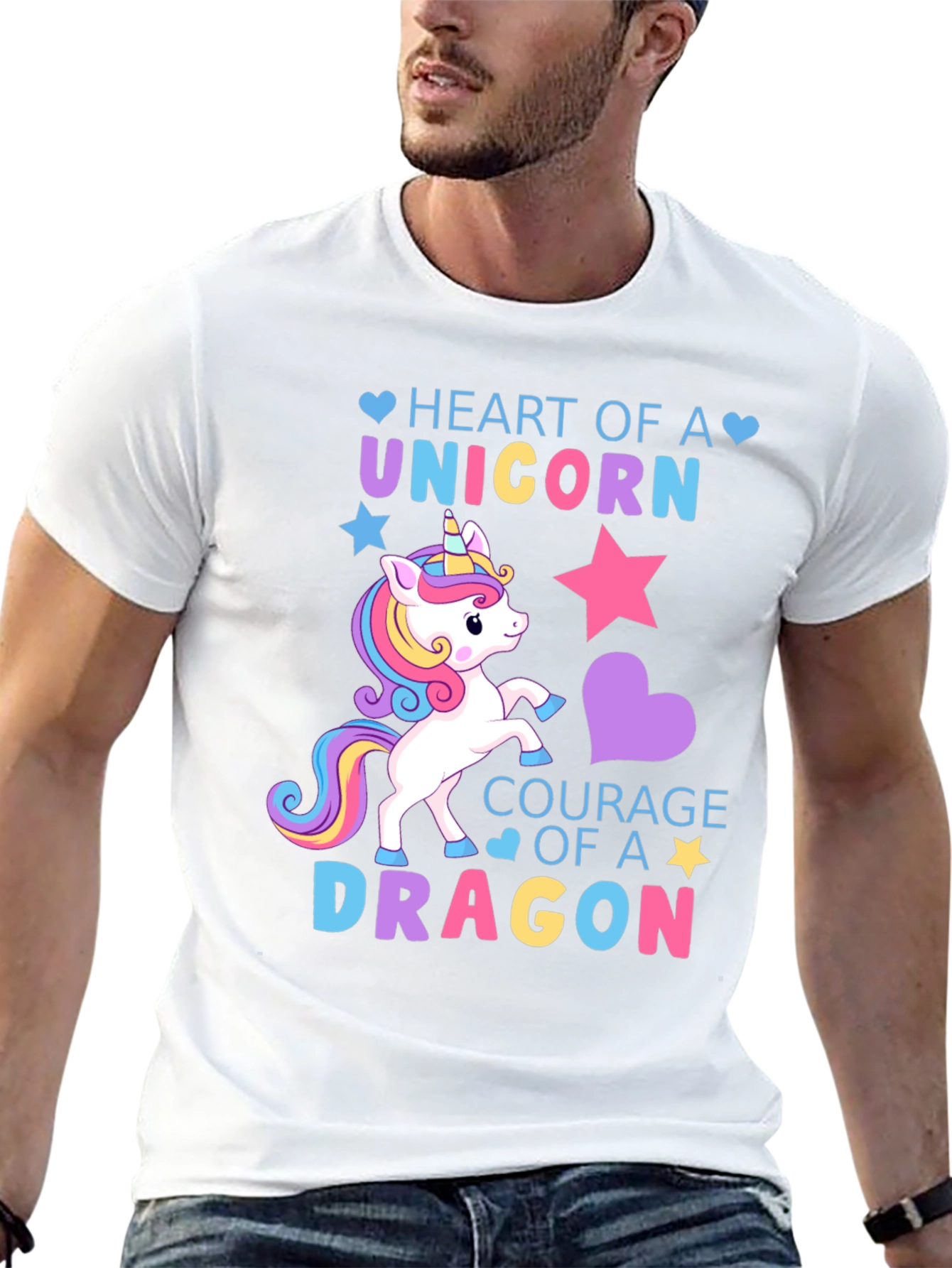 Unicorn Heart Dragon Courage Graphic Tee