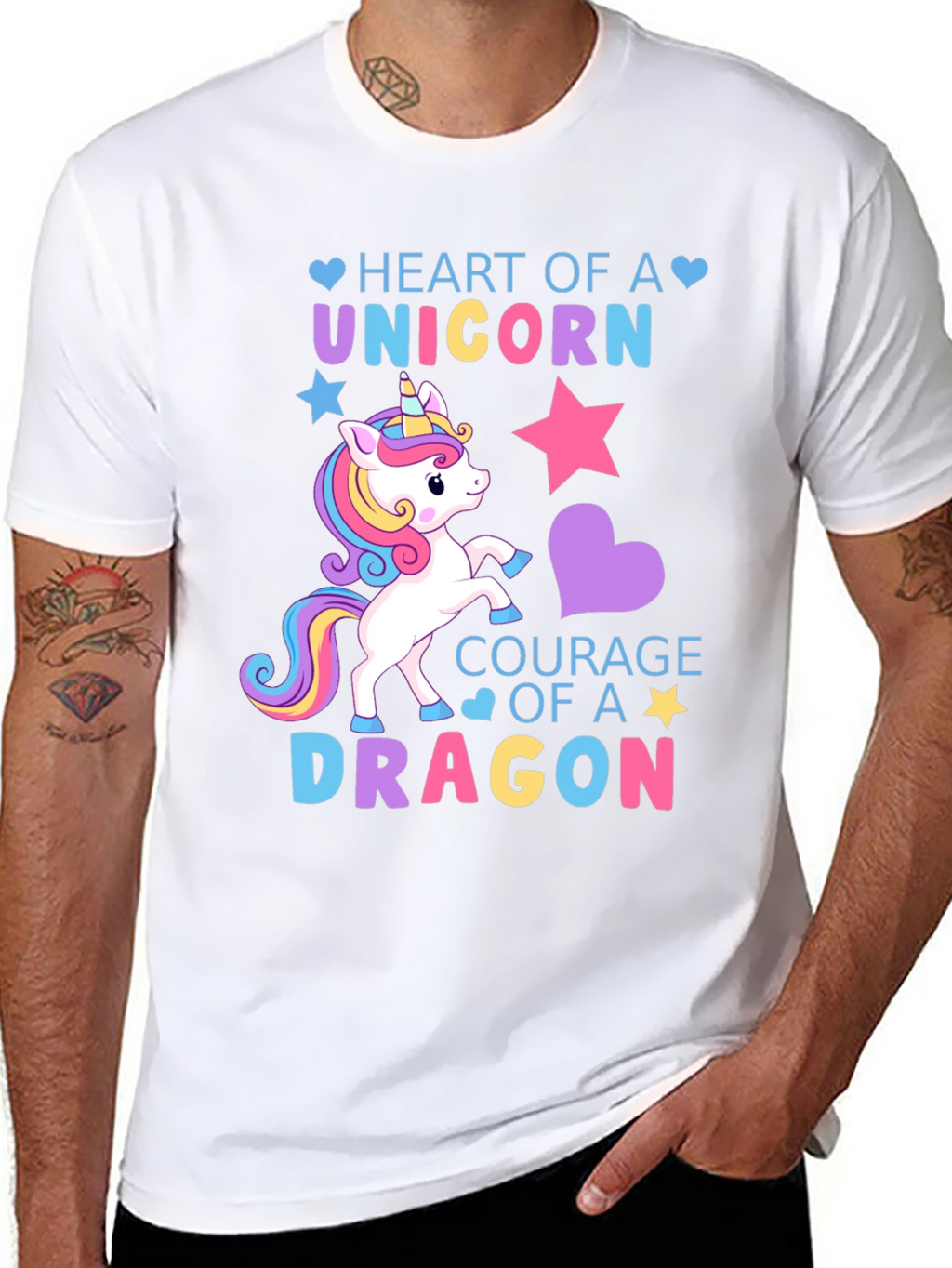 Unicorn Heart Dragon Courage Graphic Tee