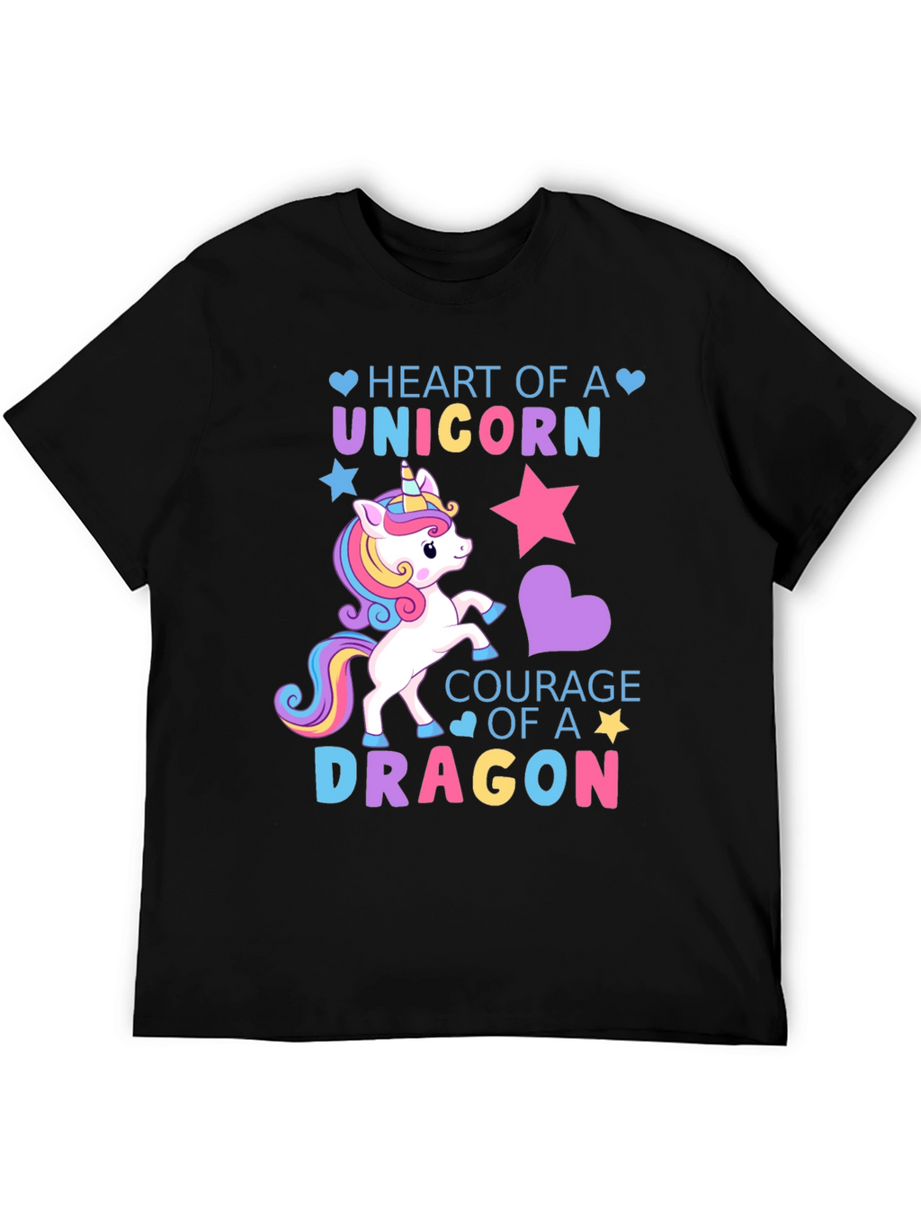 Unicorn Heart Dragon Courage Graphic Tee