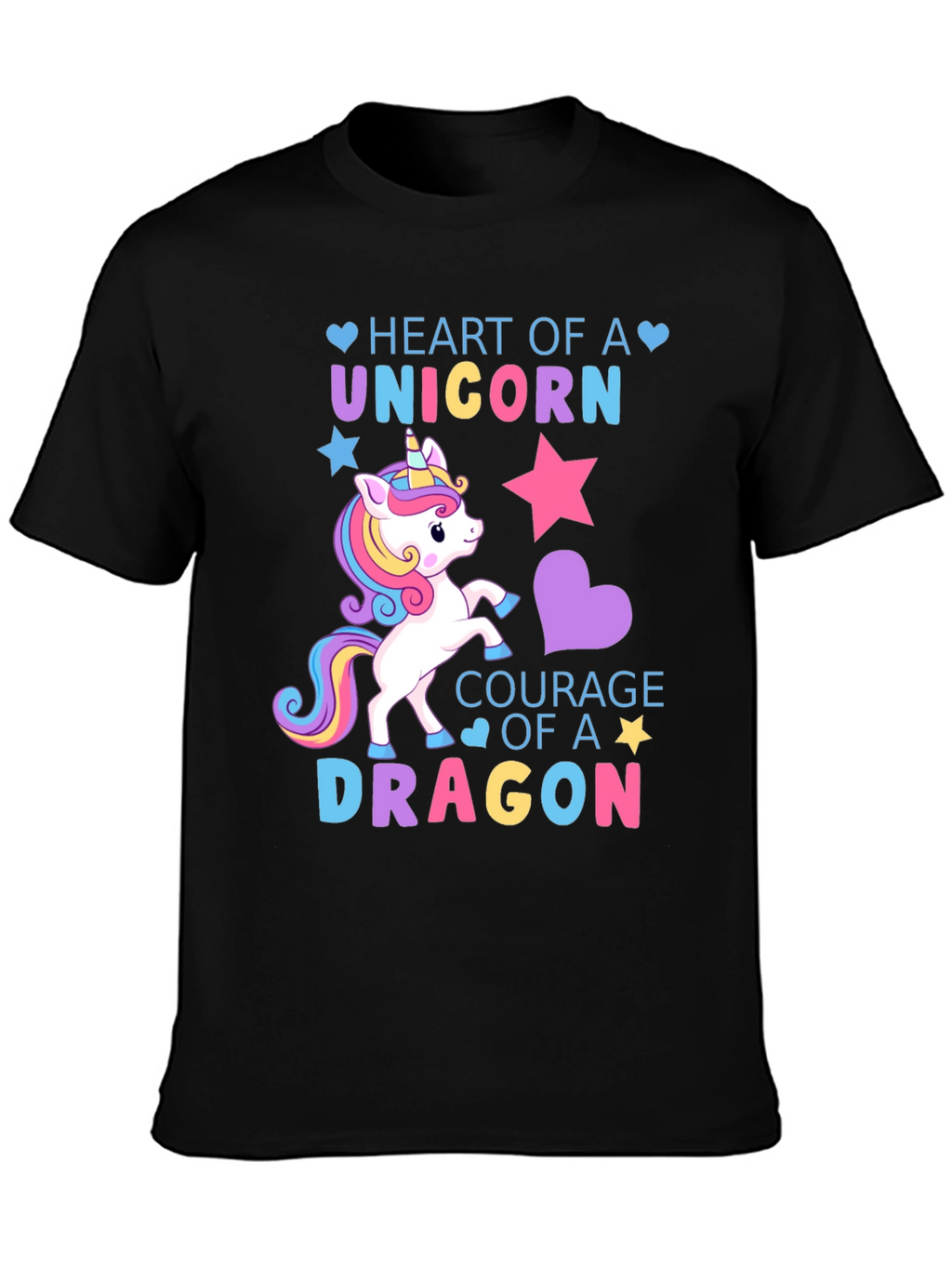 Unicorn Heart Dragon Courage Graphic Tee