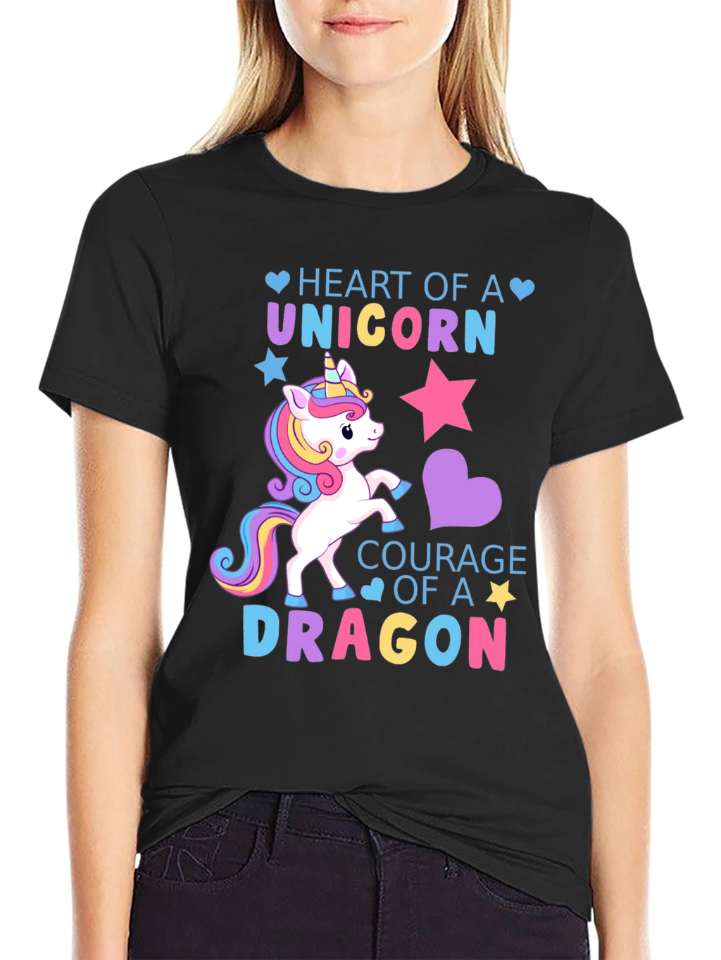 Unicorn Heart Dragon Courage Graphic Tee