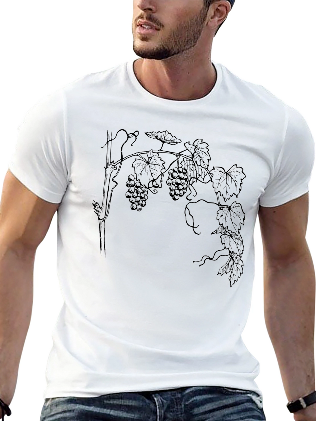 Grapes Print Tee - Classic Black T-Shirt