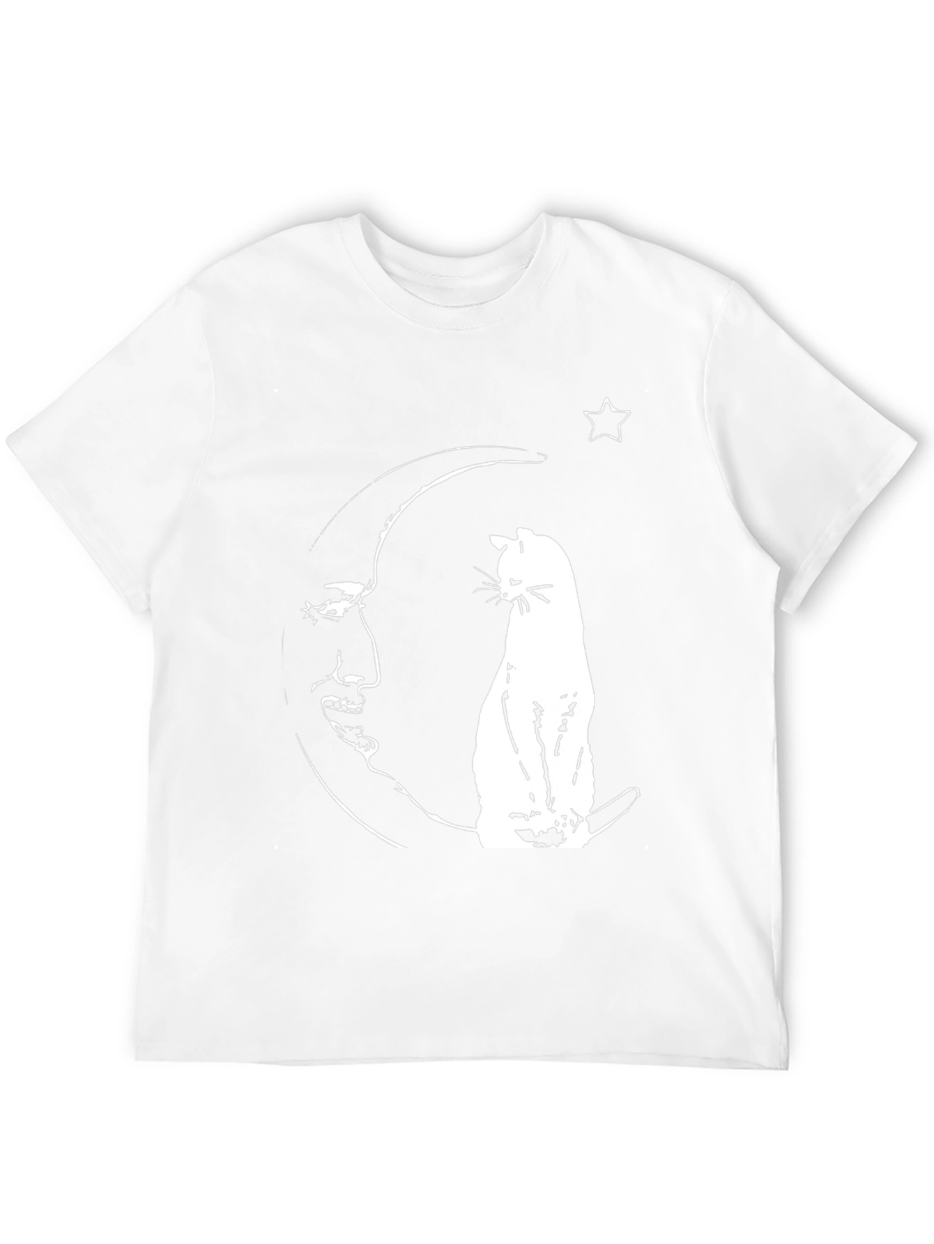 Celestial Cat Moon T-Shirt - Unique Graphic Tee
