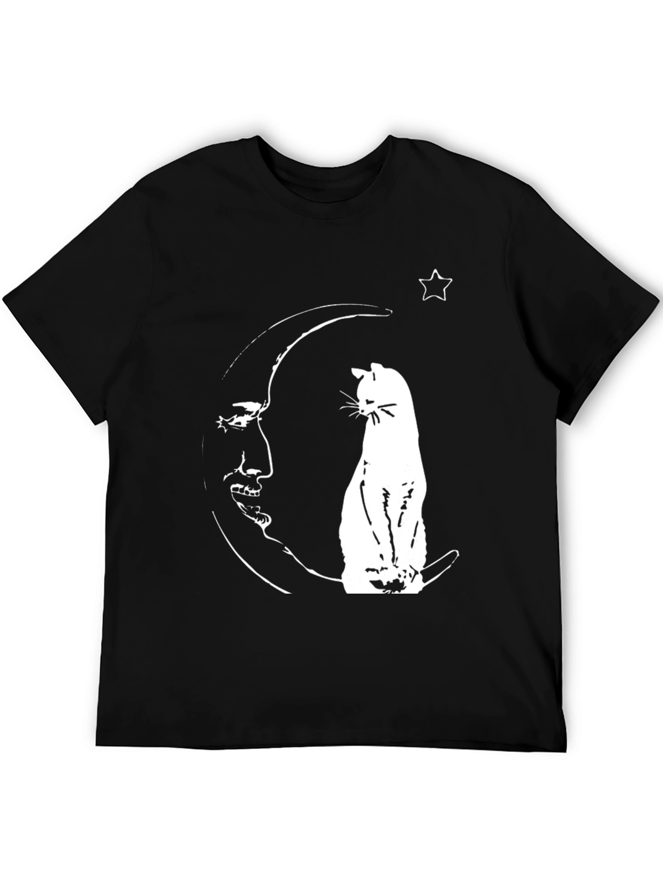 Celestial Cat Moon T-Shirt - Unique Graphic Tee