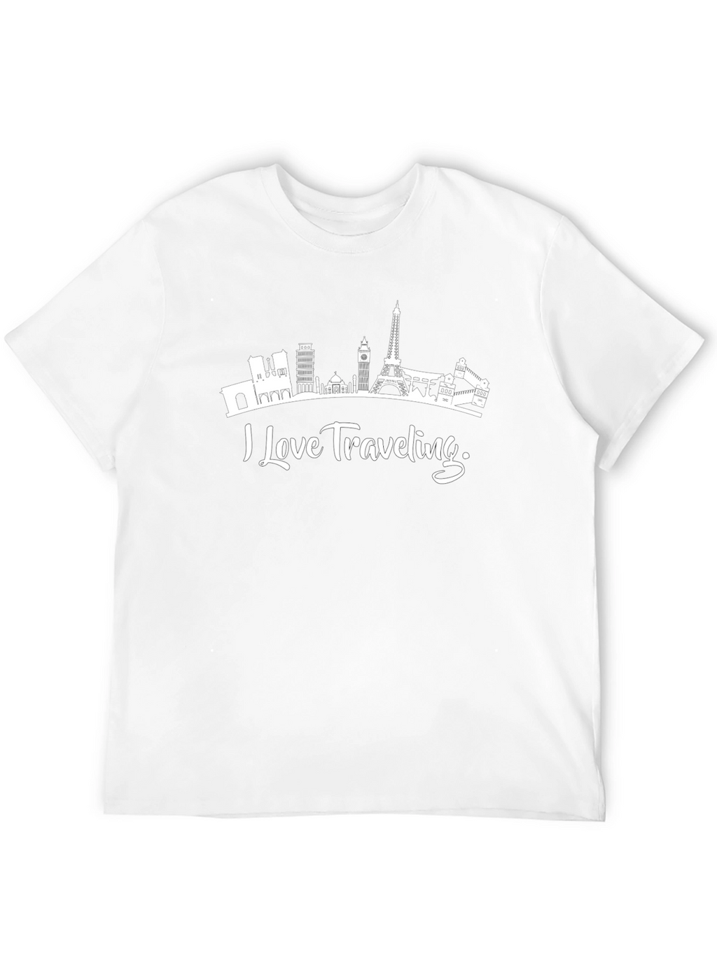I Love Traveling Tee - Black Graphic T-Shirt