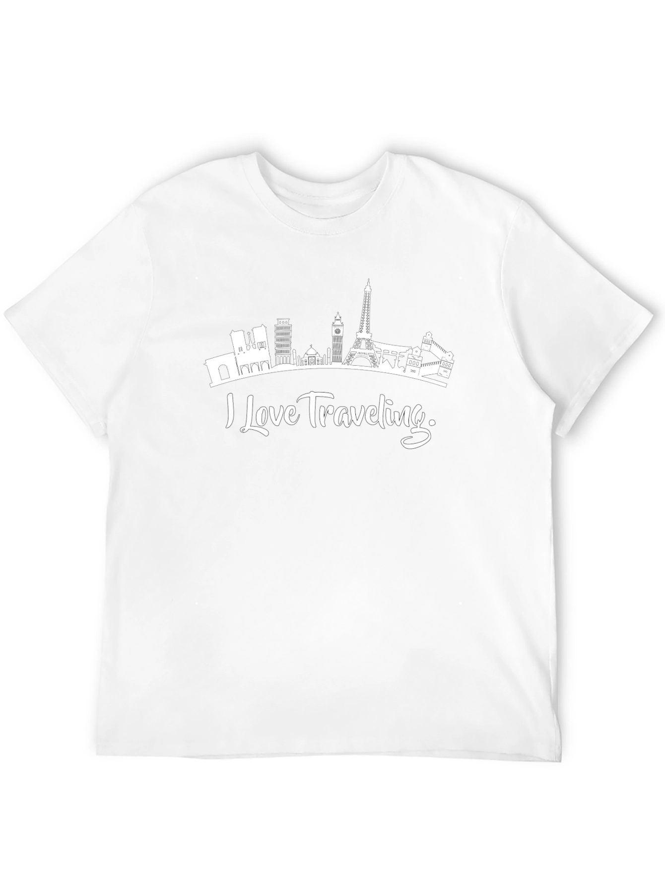I Love Traveling Tee - Black Graphic T-Shirt