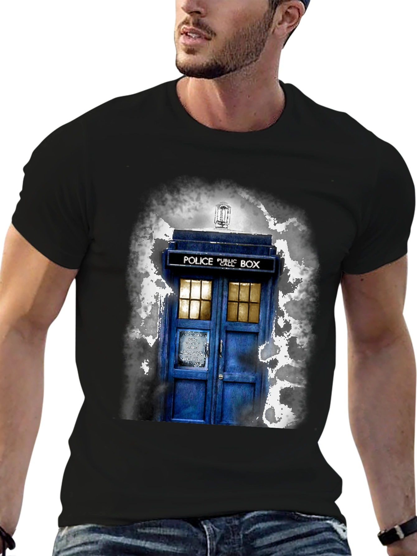 Doctor Who TARDIS Graphic Tee - Unisex Black T-Shirt