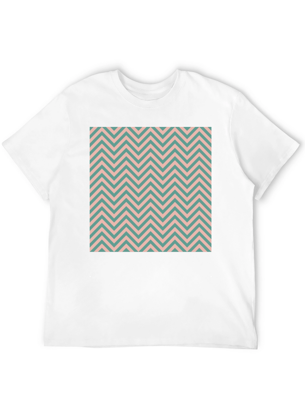 Chevron Pattern Black Cotton T-Shirt
