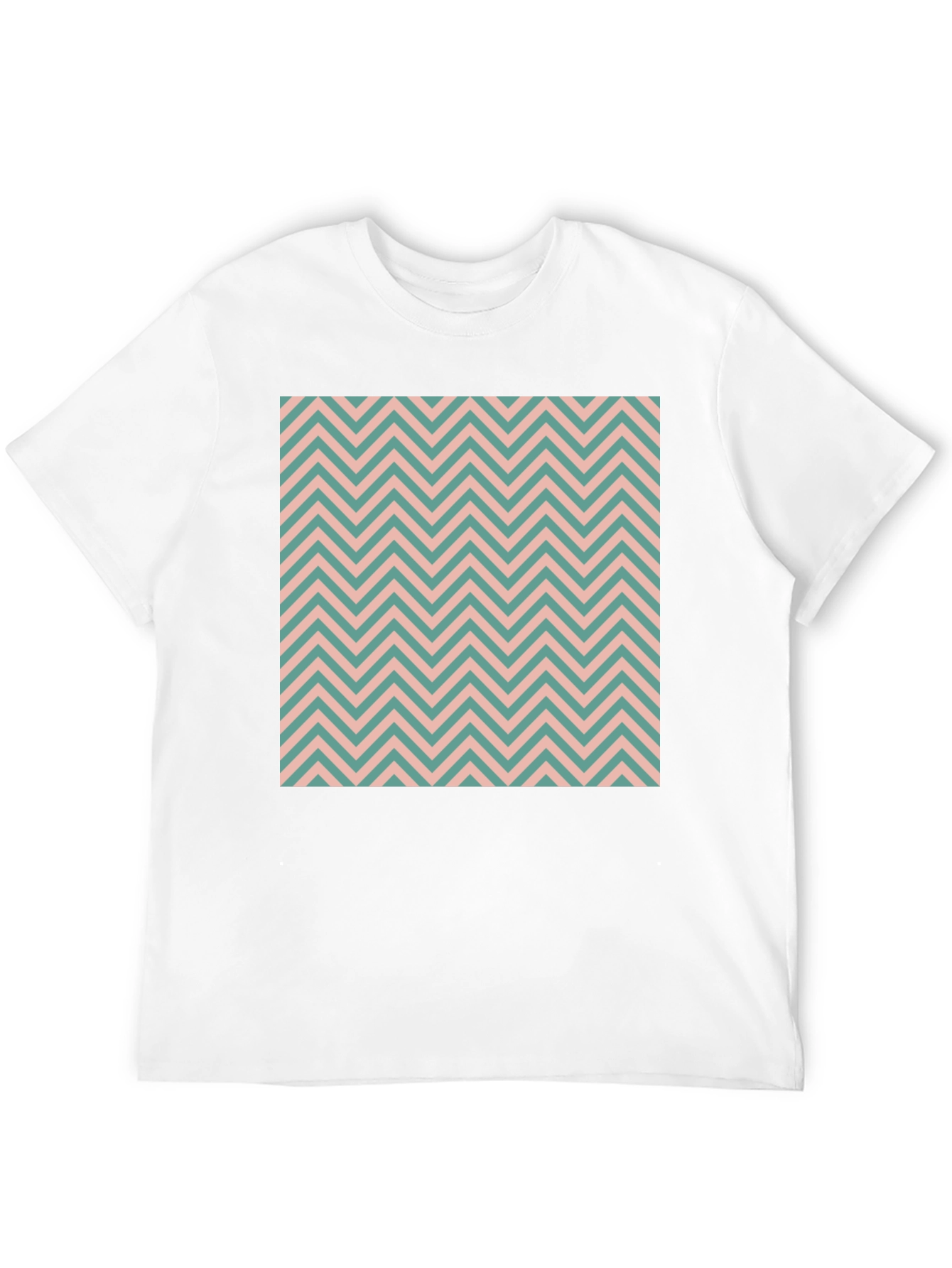 Chevron Pattern Black Cotton T-Shirt