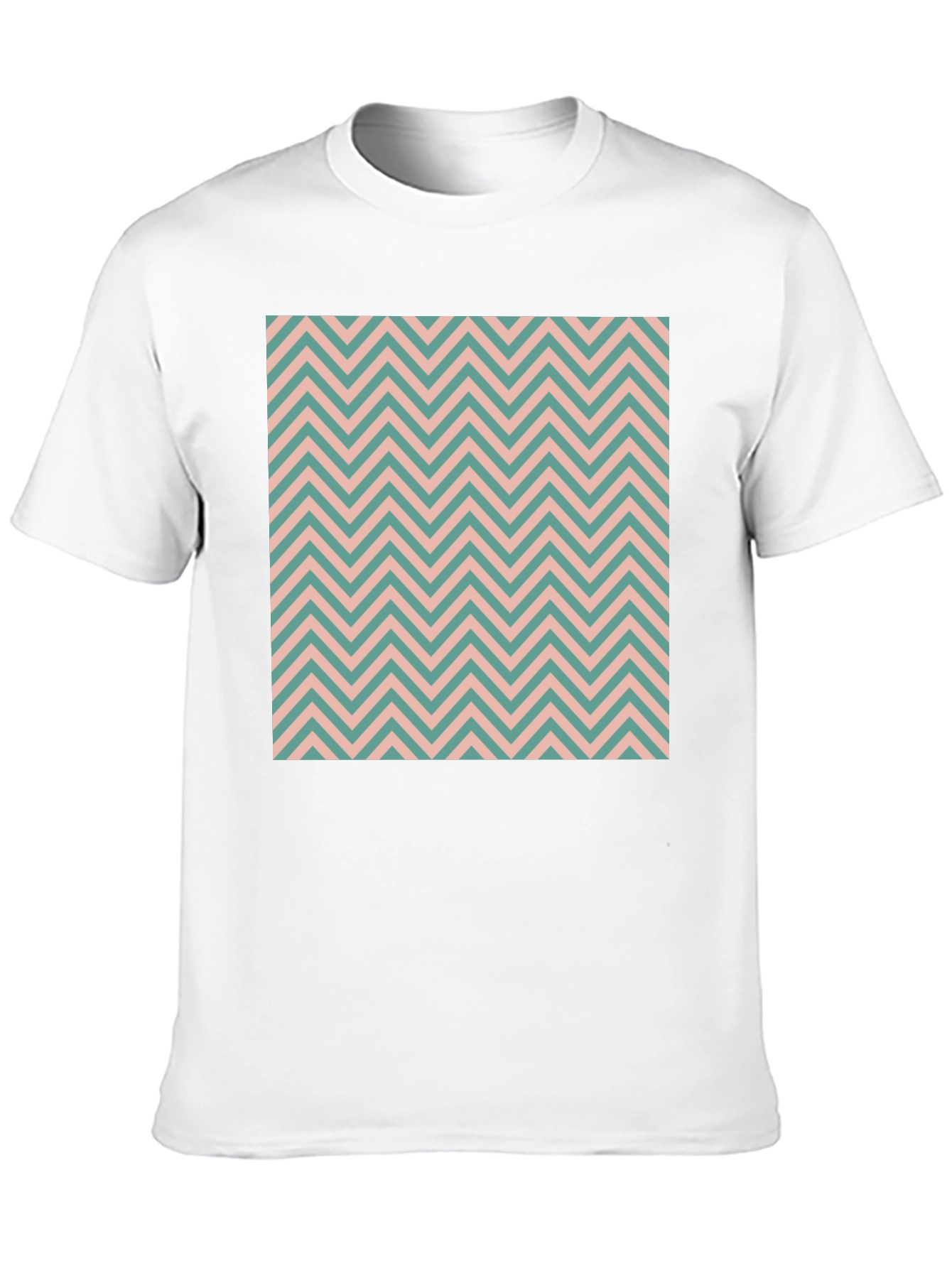 Chevron Pattern Black Cotton T-Shirt